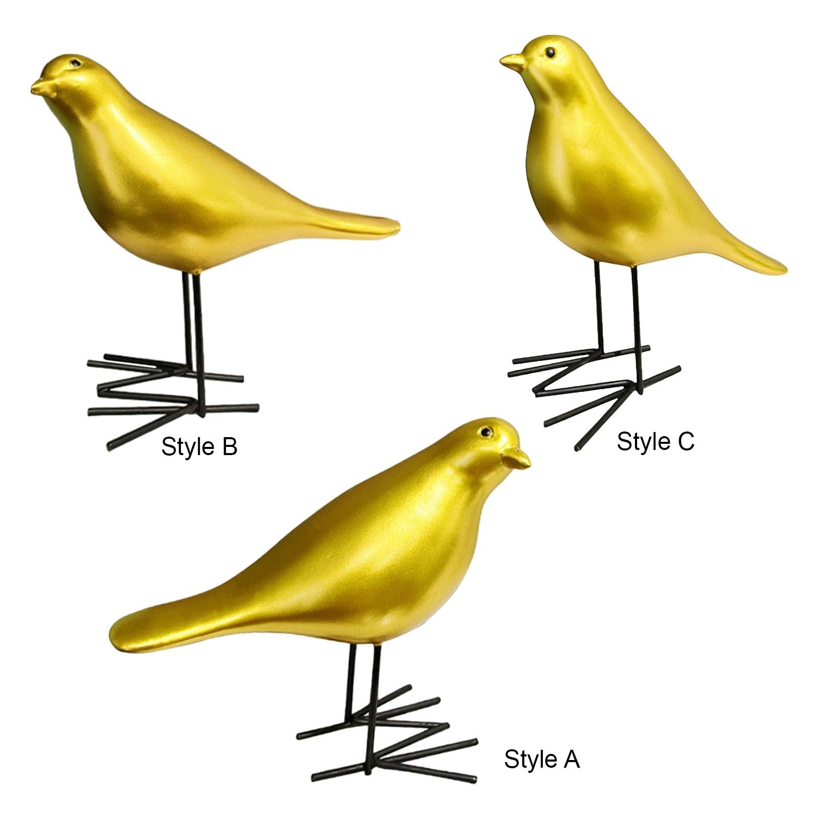 Bird Statue Sculpture Adorable Bird Figurine for Office Indoor Festival StyleA 15x7.5x14.5cm