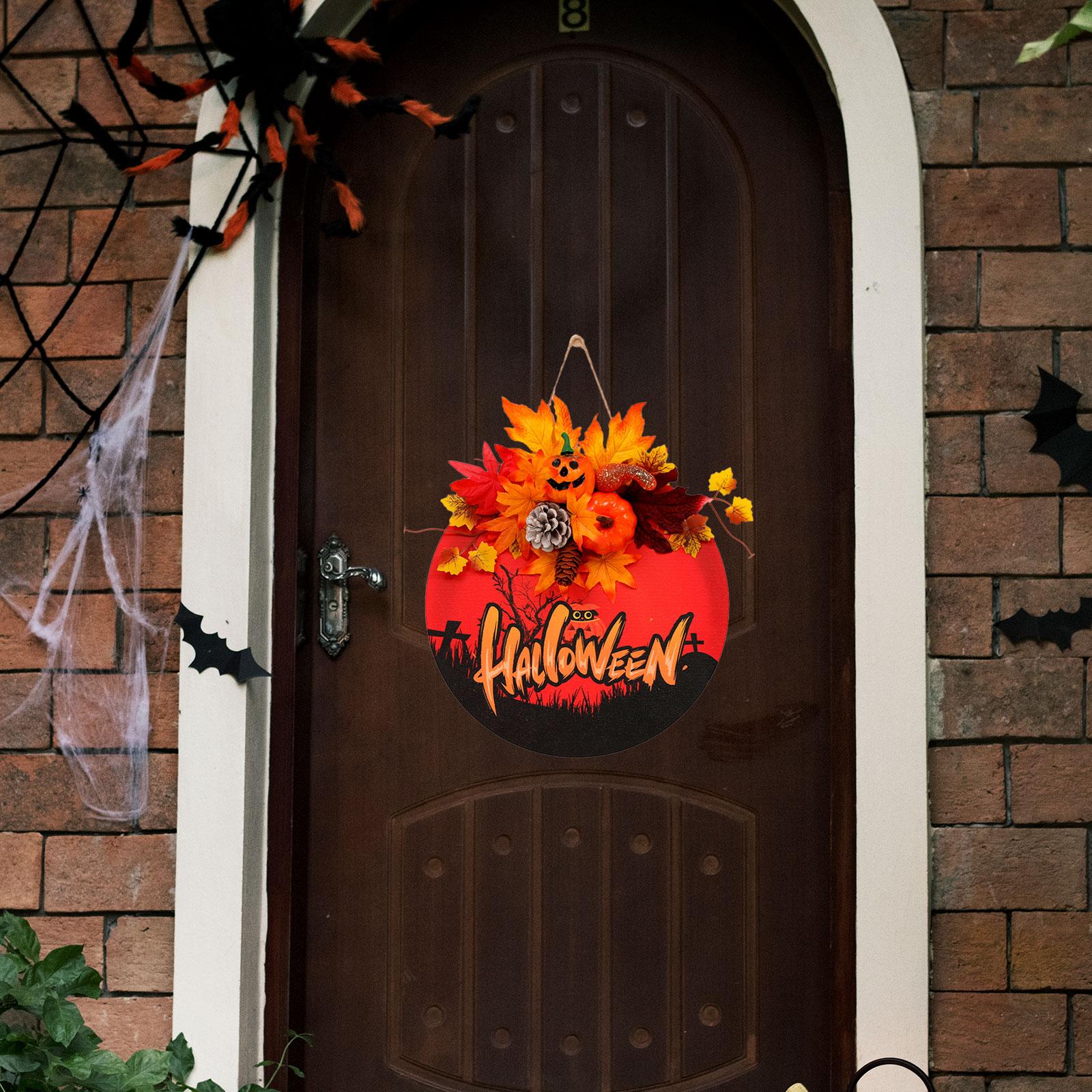 Halloween Door Sign Halloween Skull Decor for Thanksgiving Housewarming Gift
