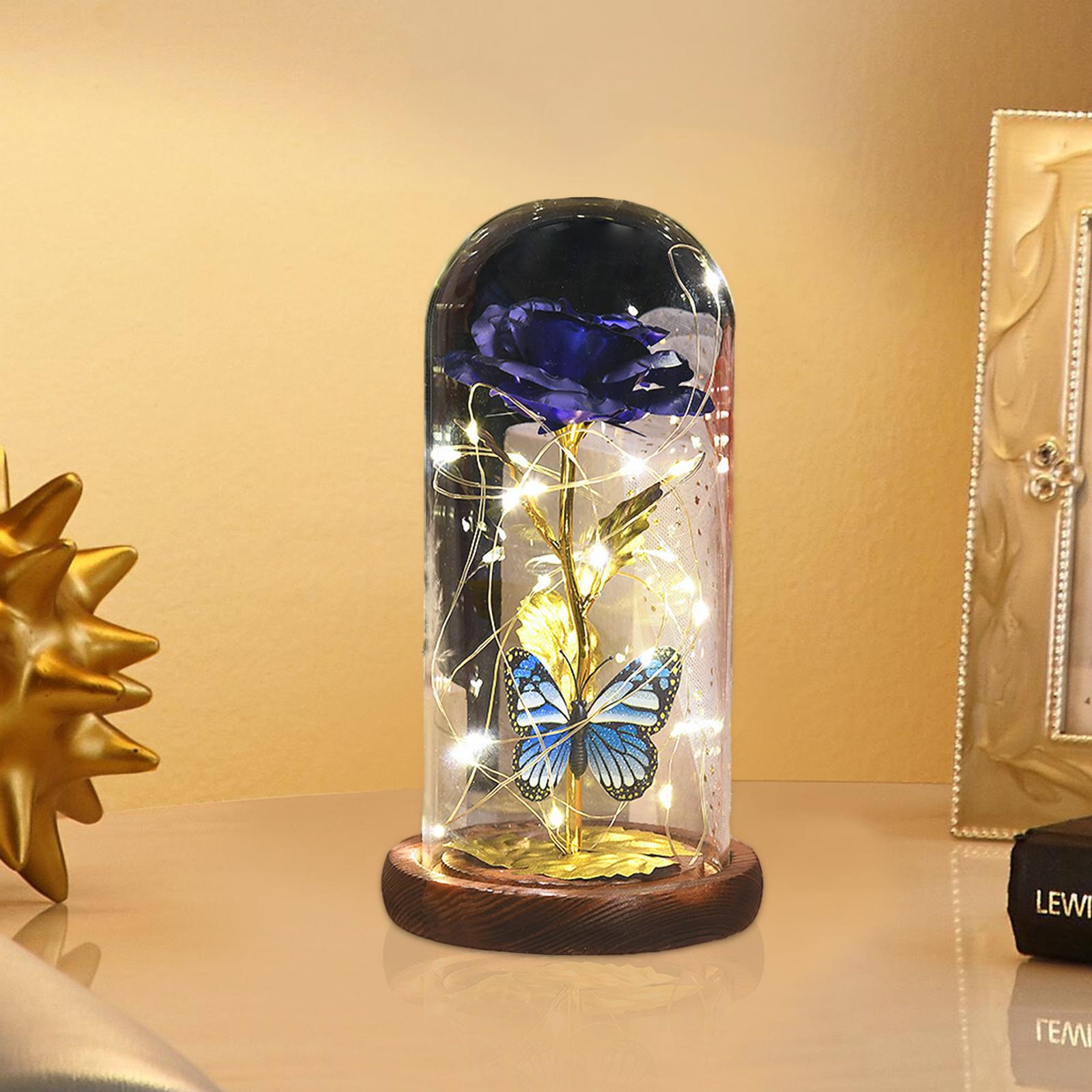 Rose Flower Gifts for Women Tabletop Decoration for Anniversary Wedding Xmas blue