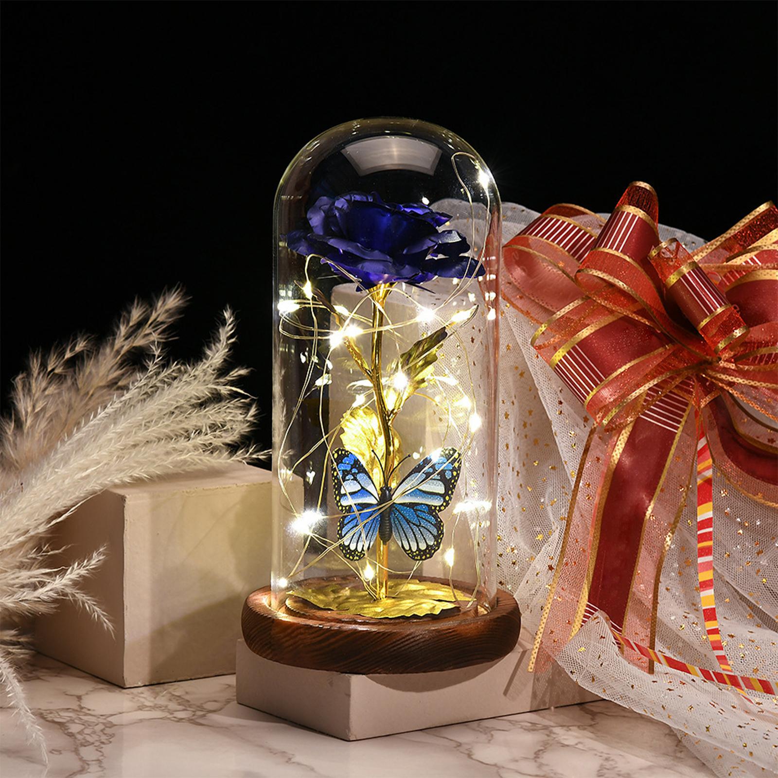 Rose Flower Gifts for Women Tabletop Decoration for Anniversary Wedding Xmas blue