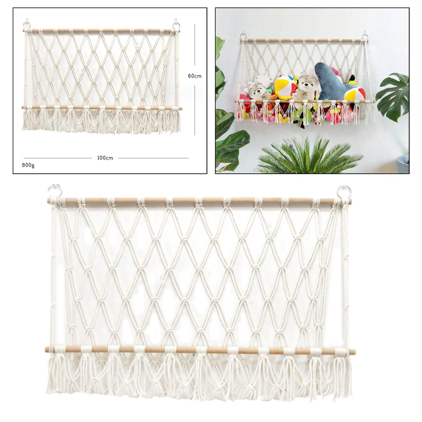 Stuffed Animals Net Boho Stuffed Toys Organizer Net for Play Room Decoration