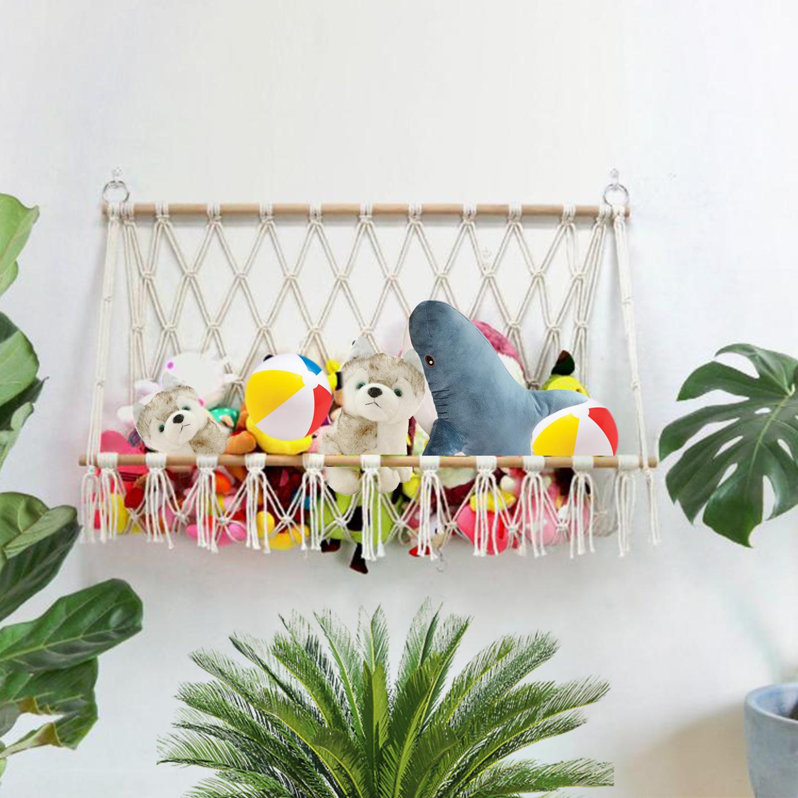 Stuffed Animals Net Boho Stuffed Toys Organizer Net for Play Room Decoration