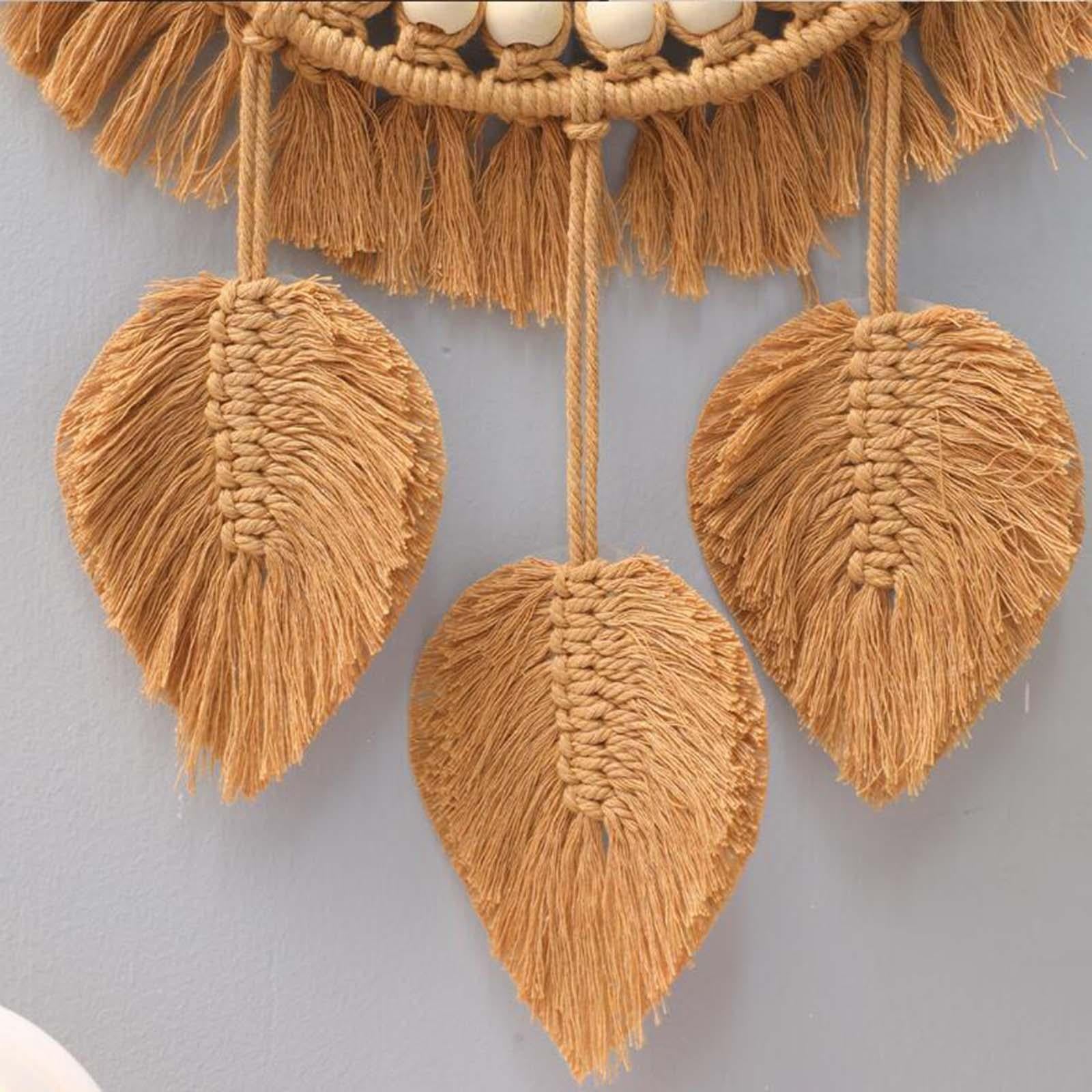 Hanging Wall Mirror Hand Woven Macrame Multifunctional for Festival Delicate Style B