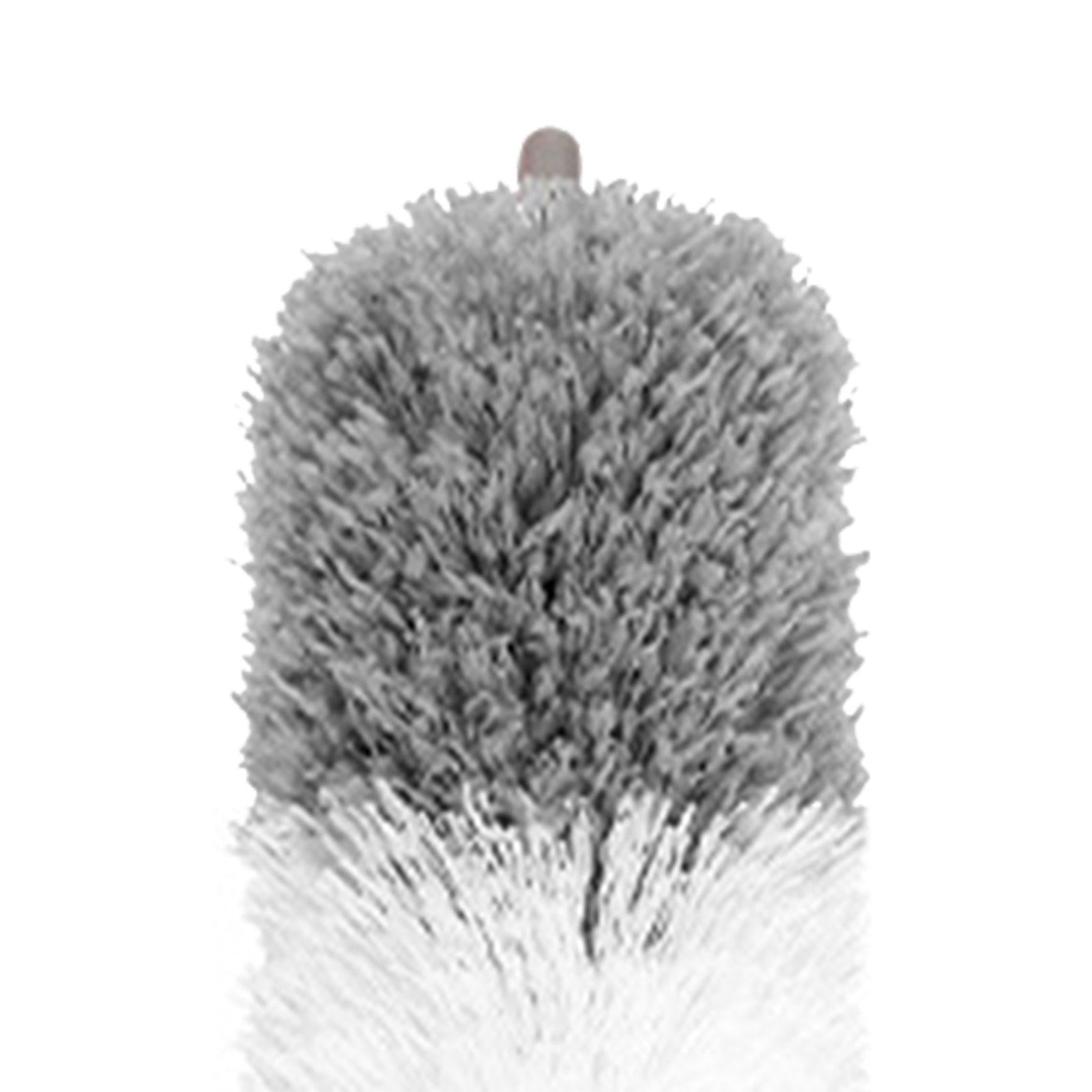 Microfiber Feather Duster Dust Brush Cleaner for Furniture Cars High Ceiling Gray White 2.5m