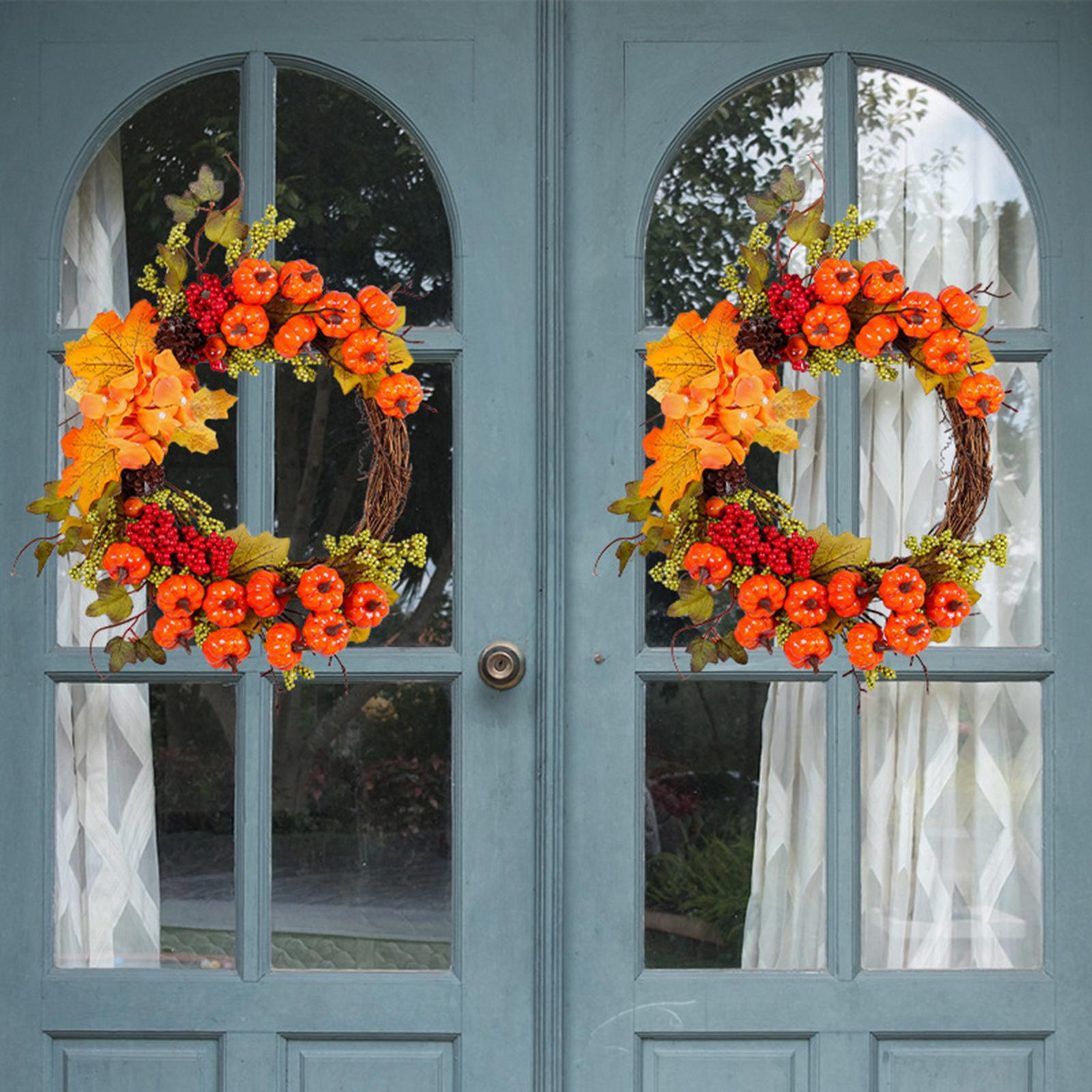 Fall Wreath for Front Door Garland Autumn Wreath for Party Home Thanksgiving