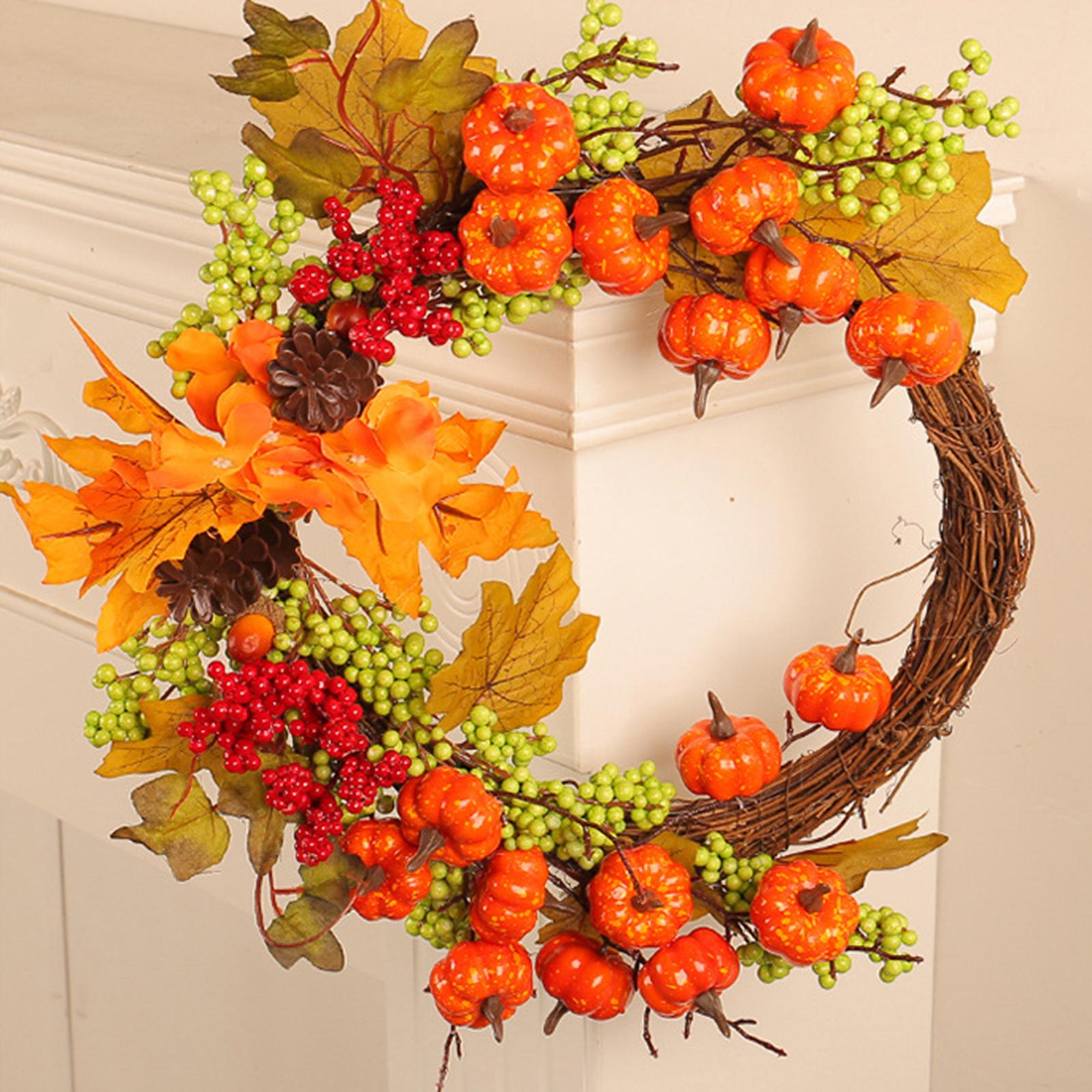 Fall Wreath for Front Door Garland Autumn Wreath for Party Home Thanksgiving