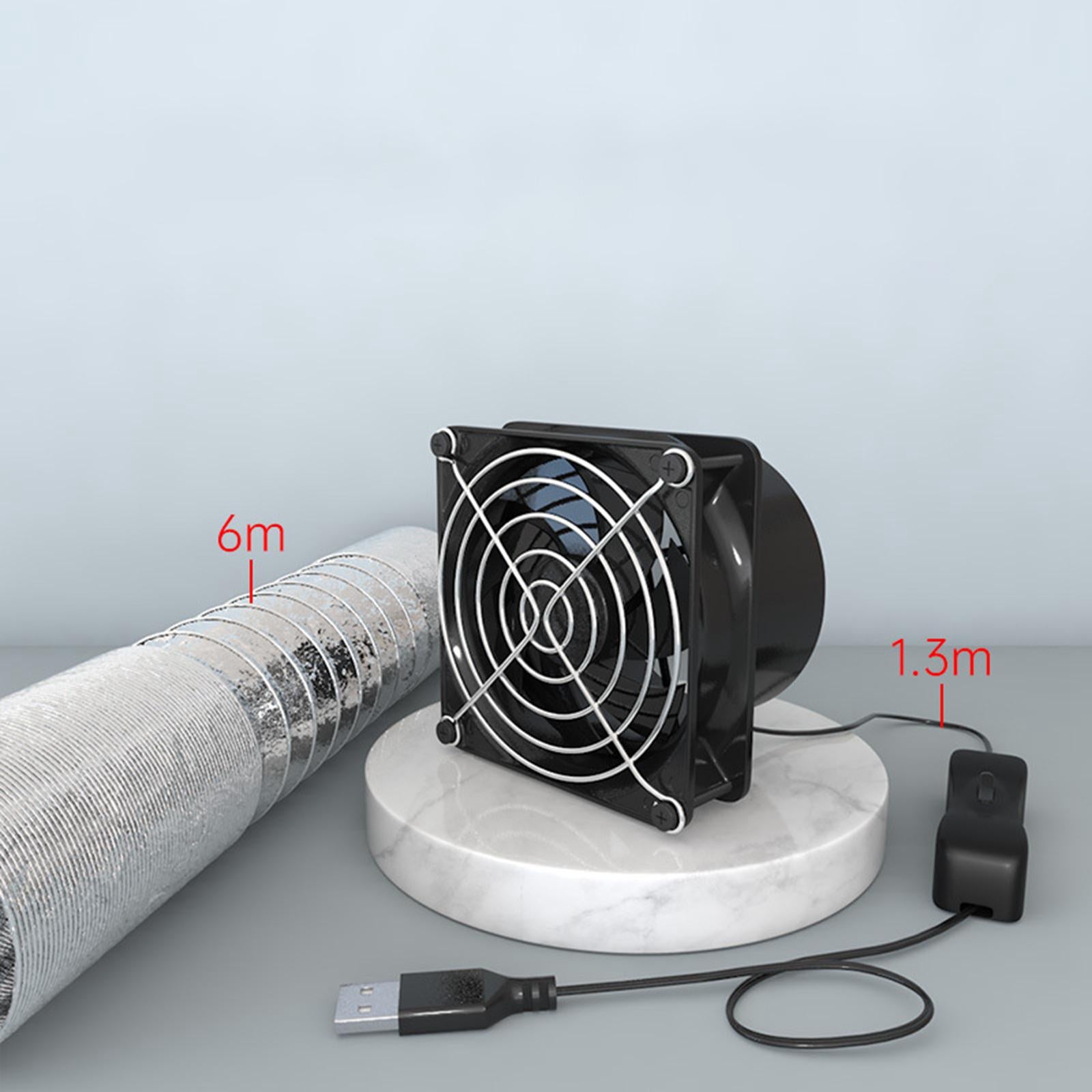 Exhaust Fan Greenhouse Silent Ventilator Fans for Window Office Laundry Room 1 Fan 6M Tube