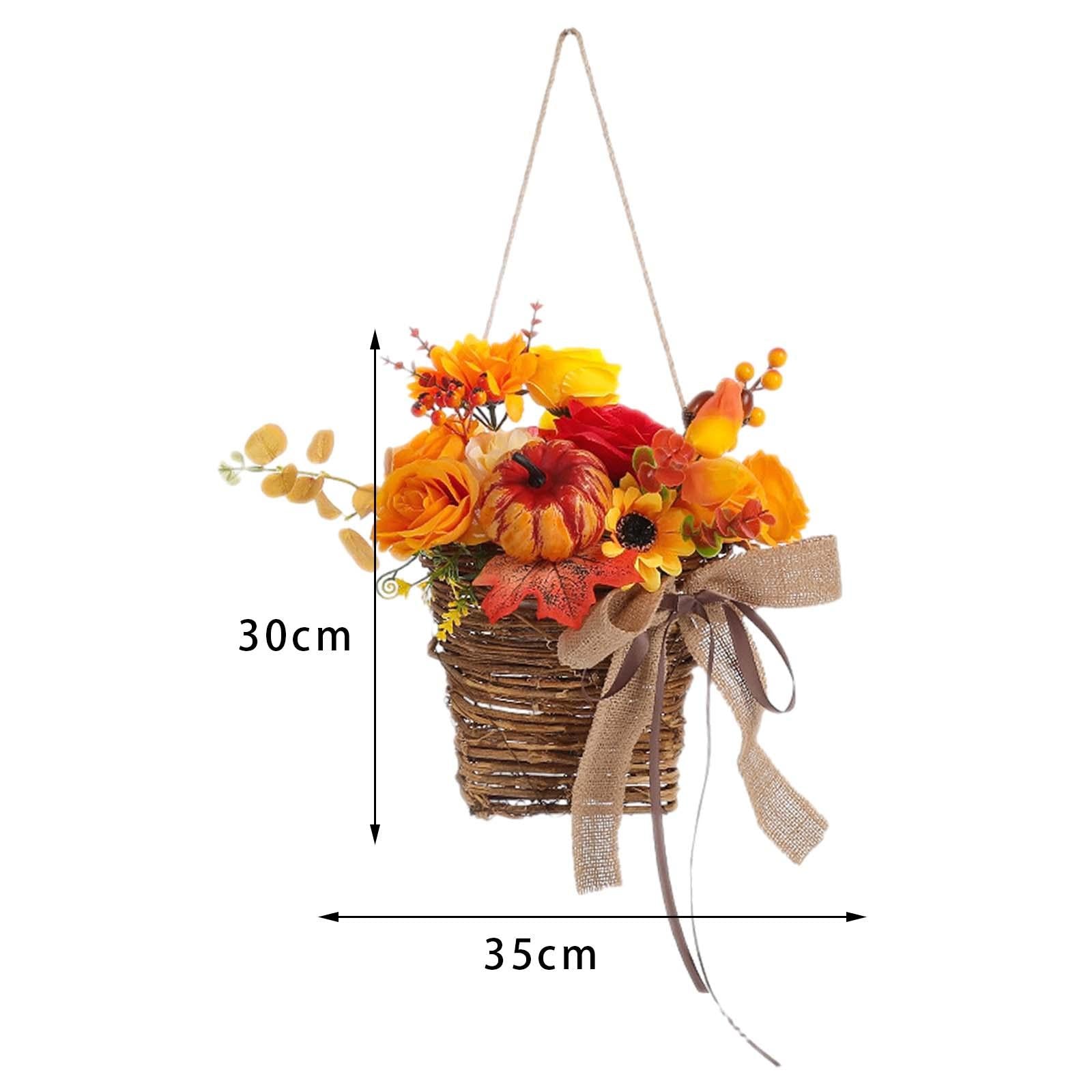 Fall Flower Basket Door Hanging Flower Basket for Holiday Wedding Decoration