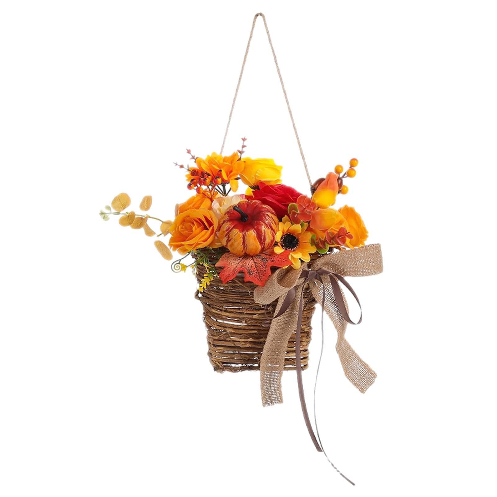 Fall Flower Basket Door Hanging Flower Basket for Holiday Wedding Decoration