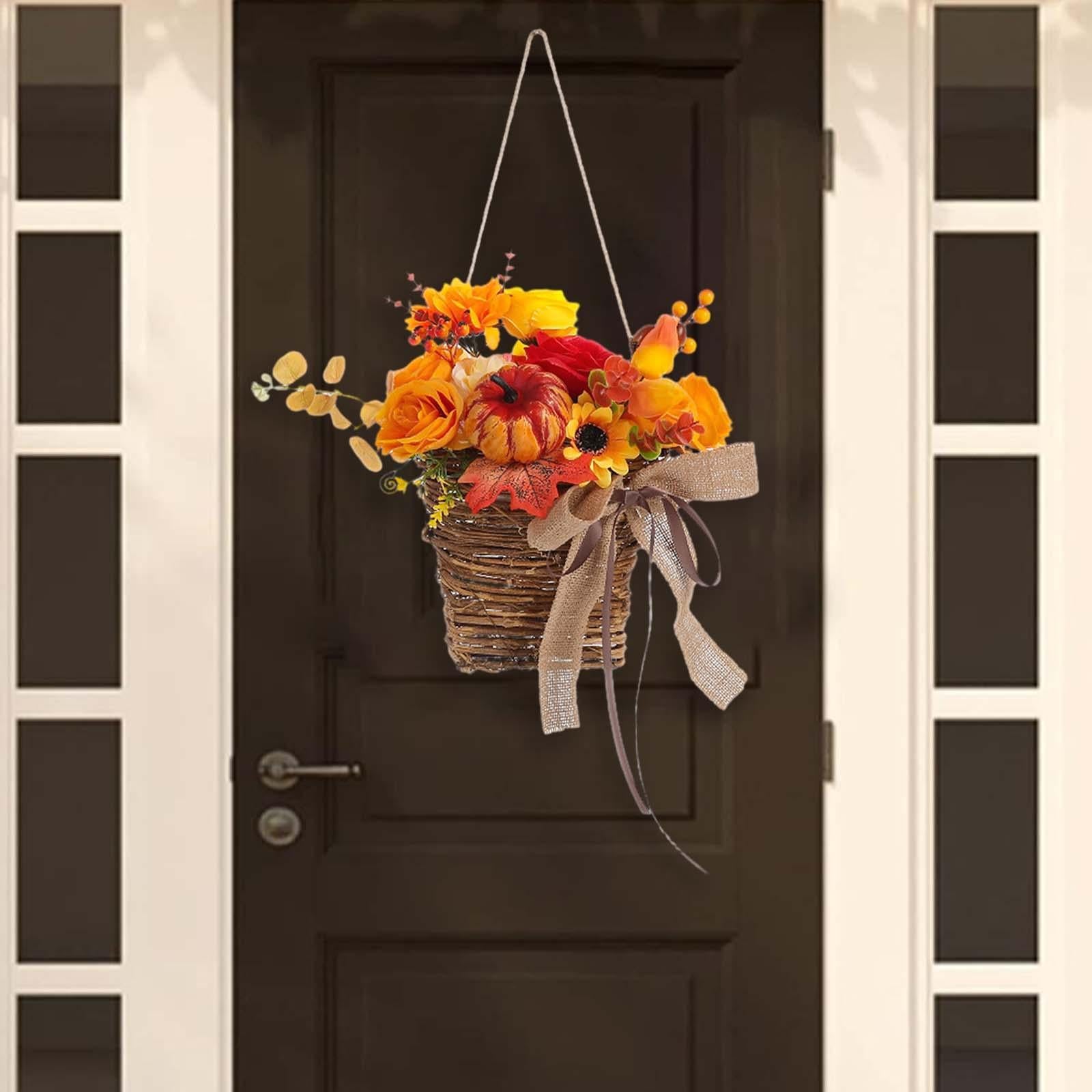 Fall Flower Basket Door Hanging Flower Basket for Holiday Wedding Decoration