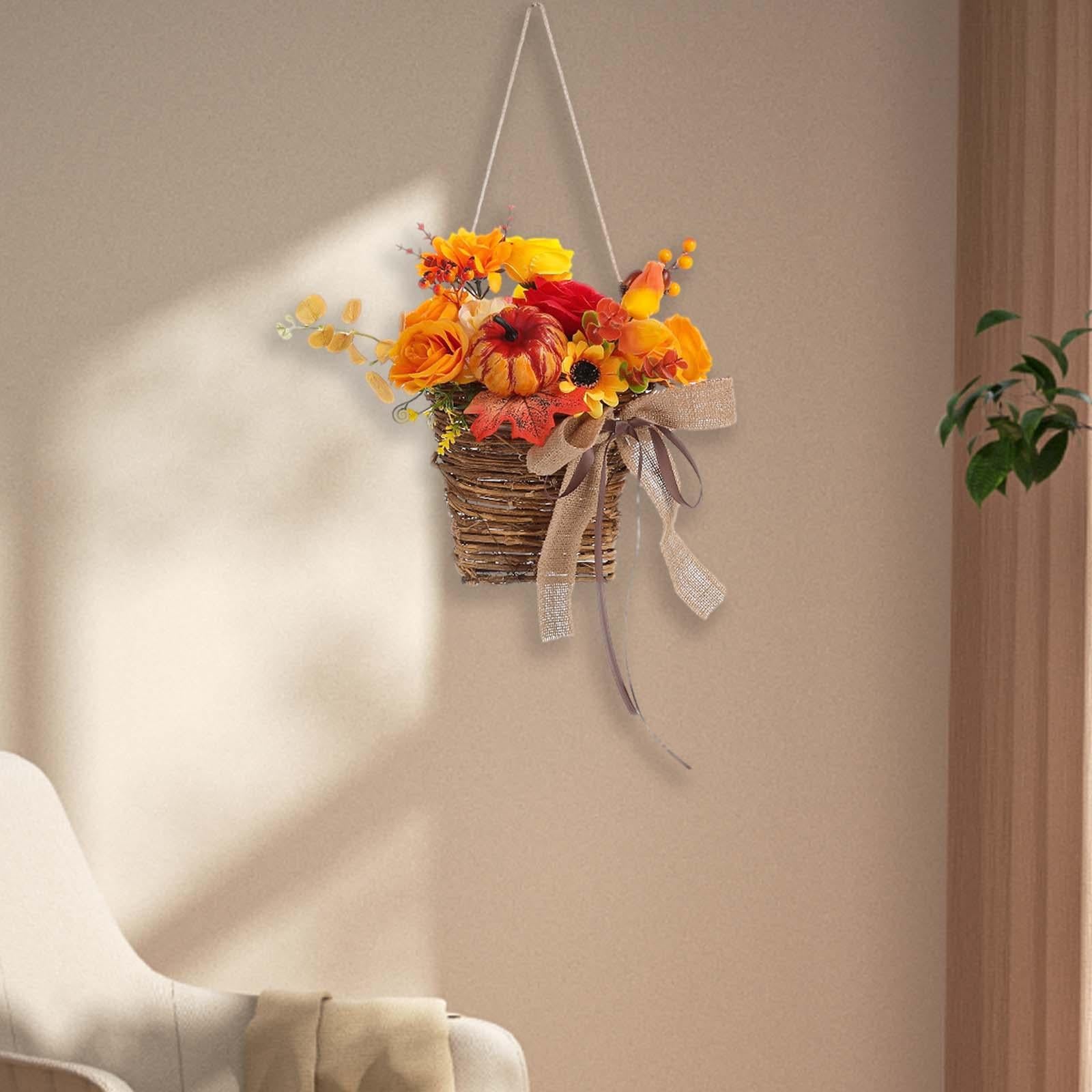 Fall Flower Basket Door Hanging Flower Basket for Holiday Wedding Decoration