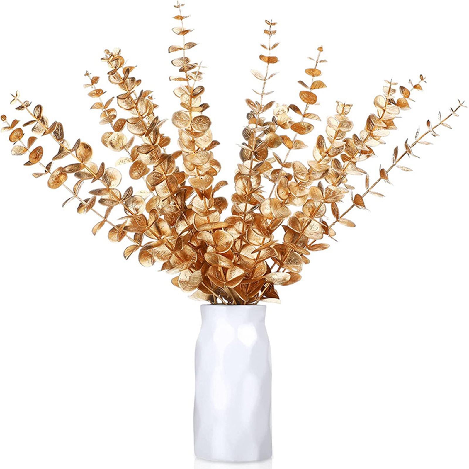 20Pcs Artificial Eucalyptus Leaves Table Centerpiece for Wedding Home Office Gold