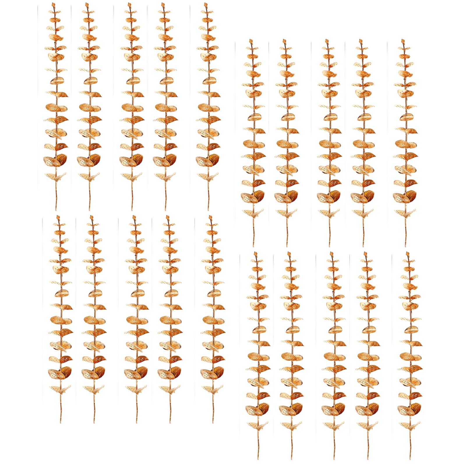 20Pcs Artificial Eucalyptus Leaves Table Centerpiece for Wedding Home Office Gold