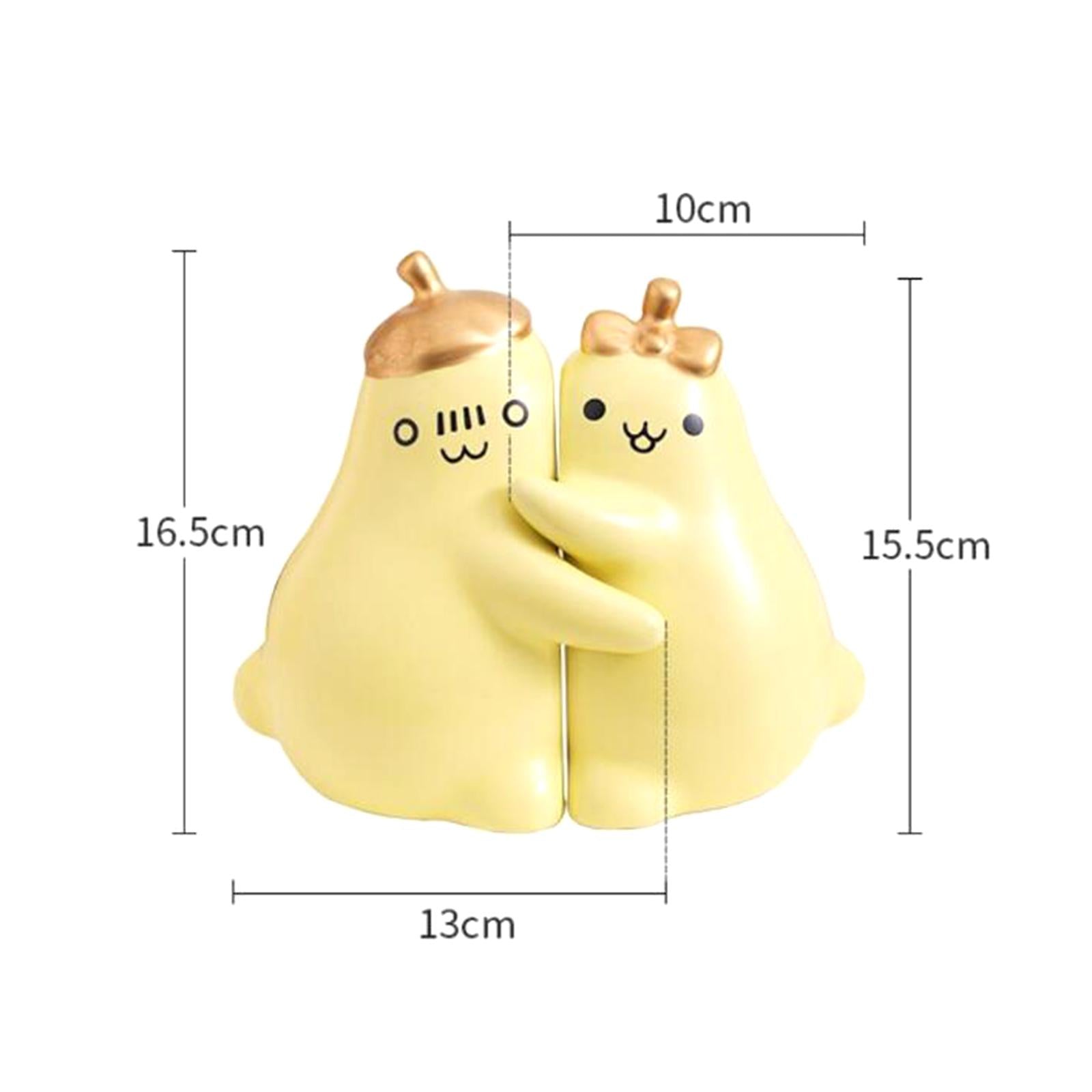 Ceramic Hugging Pear Bookend Bookshelf Ornament Modern Decorative Bookends Yellow