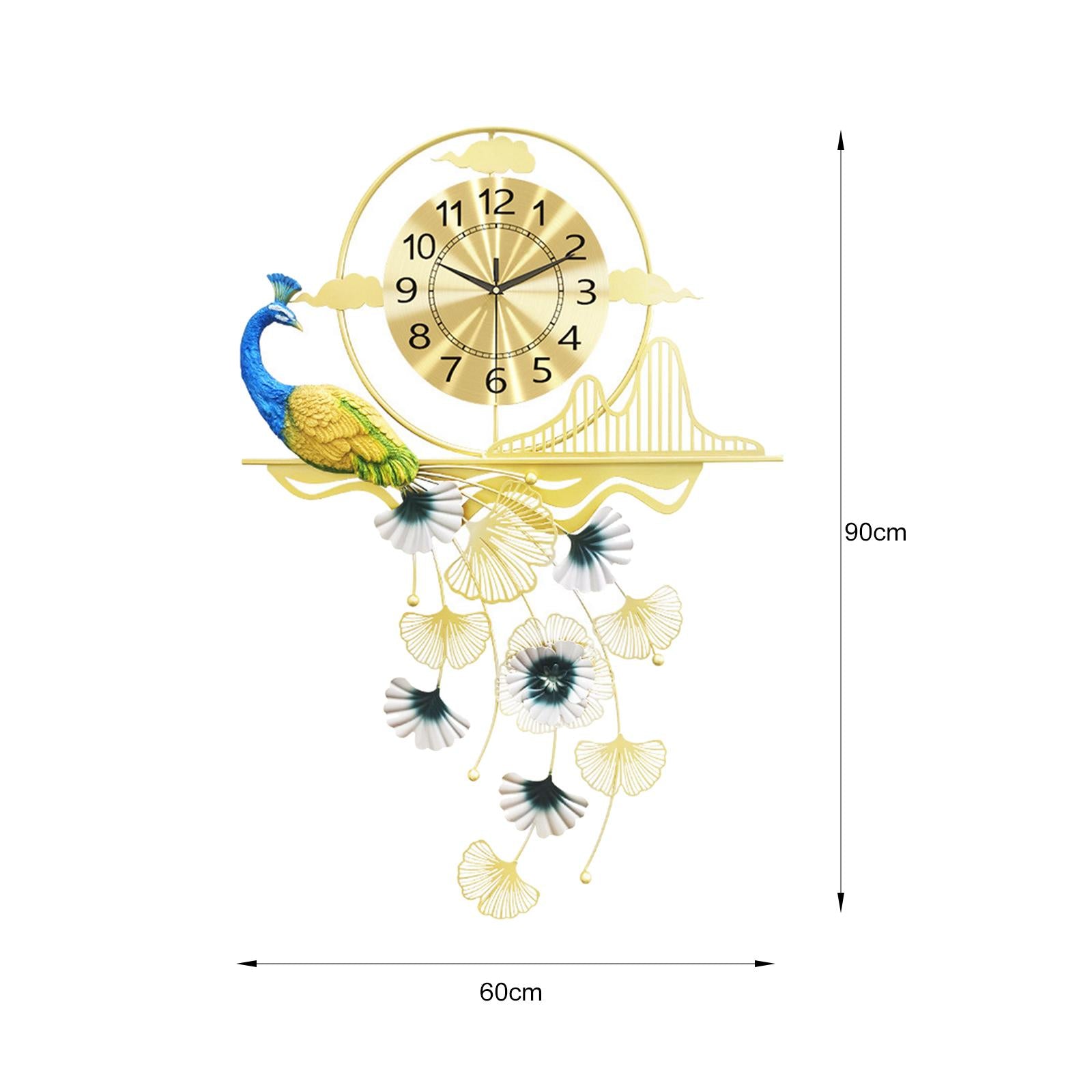 Peacock Wall Clock Indoor Wall Clock for Children's Bedroom Living Room Home