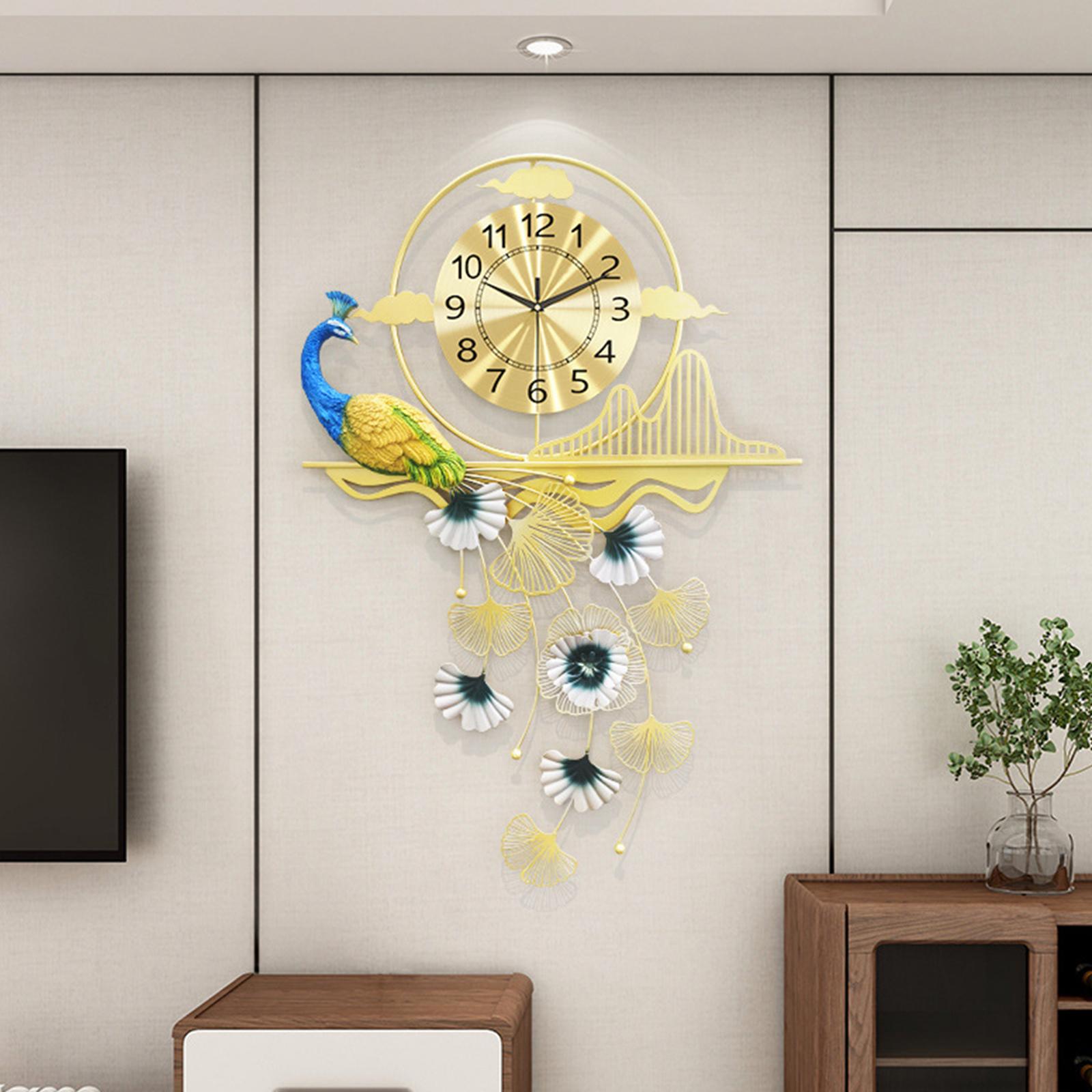 Peacock Wall Clock Indoor Wall Clock for Children's Bedroom Living Room Home