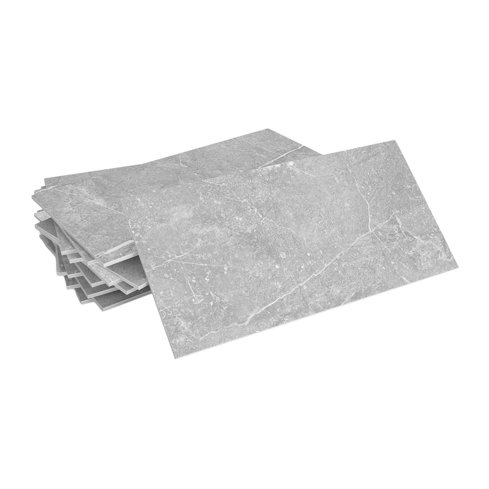 16Pcs Foam Wallpaper Peel and Sticker Wall Panels for Bathroom Kitchen Bedroom Gray