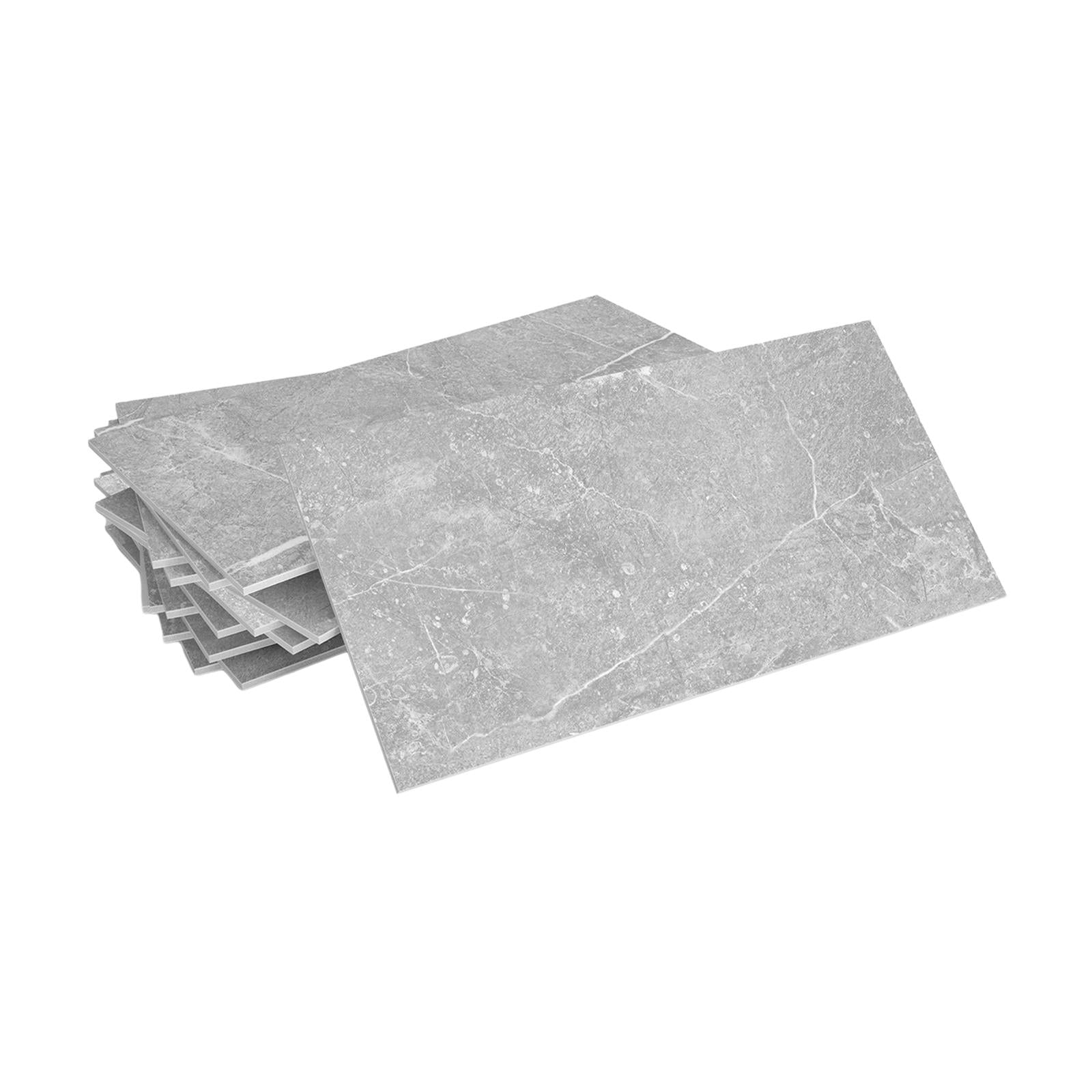 16Pcs Foam Wallpaper Peel and Sticker Wall Panels for Bathroom Kitchen Bedroom Gray