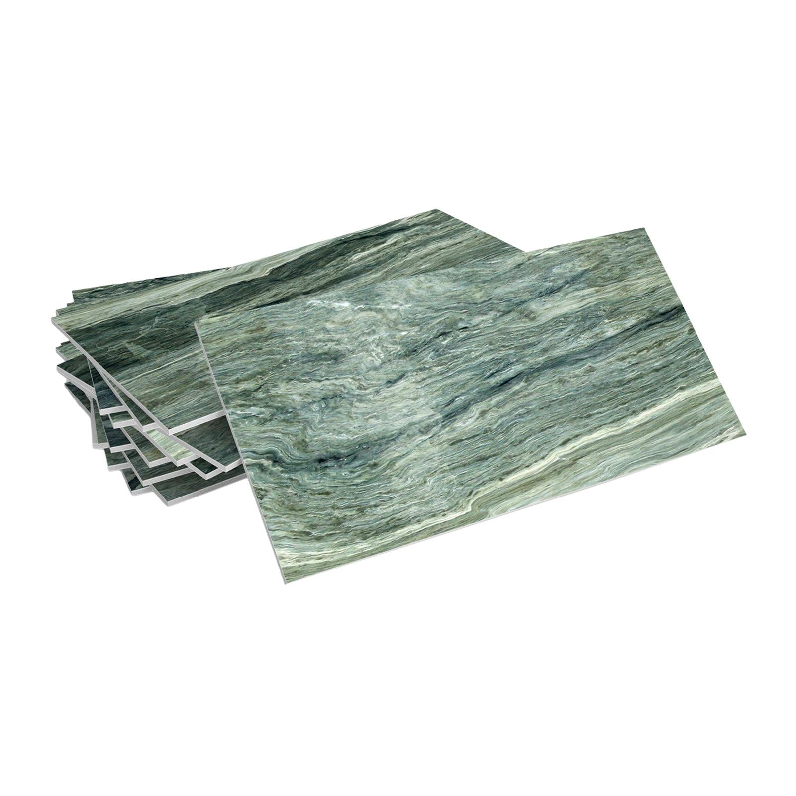 16Pcs Foam Wallpaper Peel and Sticker Wall Panels for Bathroom Kitchen Bedroom Green