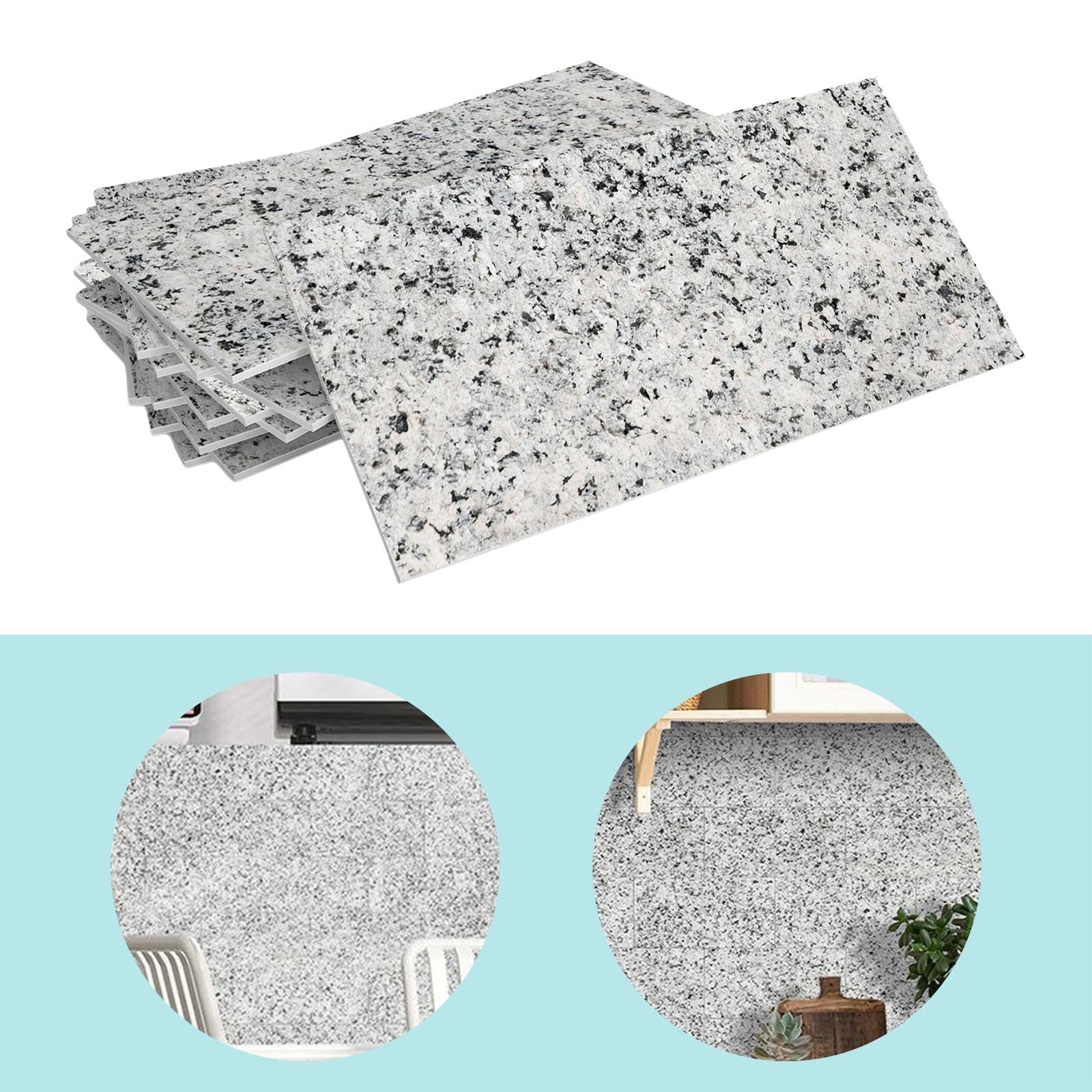 16Pcs Foam Wallpaper Peel and Sticker Wall Panels for Bathroom Kitchen Bedroom black white dot