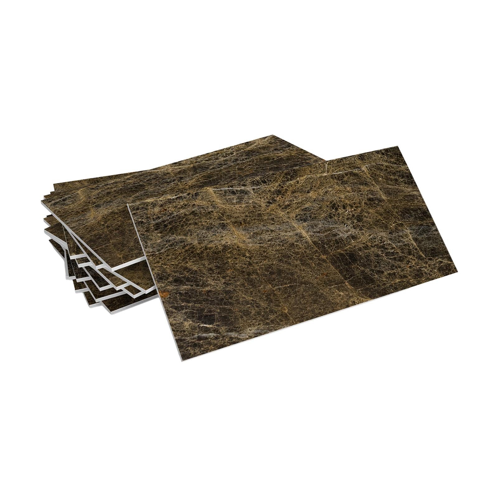 16Pcs Foam Wallpaper Peel and Sticker Wall Panels for Bathroom Kitchen Bedroom brown lines