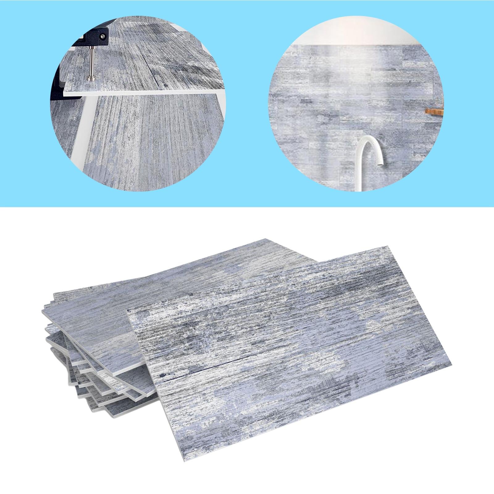 16Pcs Foam Wallpaper Peel and Sticker Wall Panels for Bathroom Kitchen Bedroom blue b grain