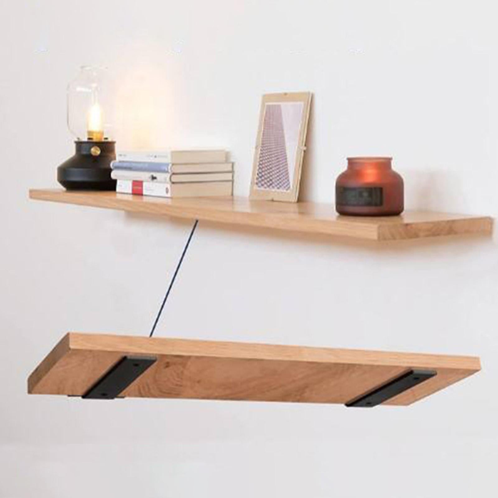 2 Pieces Black L Floating Shelf Brackets Aluminum with Accessory for Kitchen 6inch