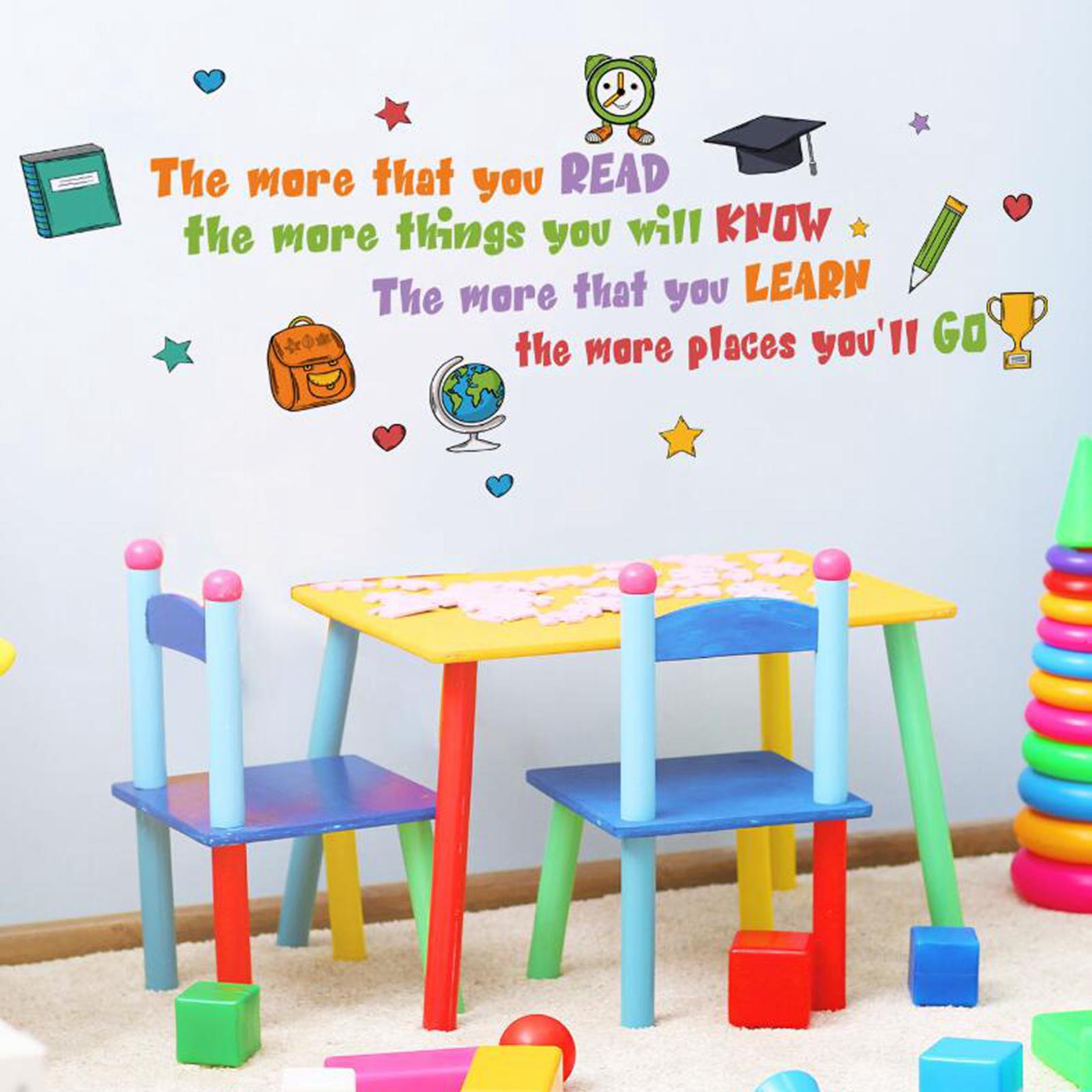 Wall Stickers PVC Colorful Cartoon for Classroom Kids Bedroom Birthday Party