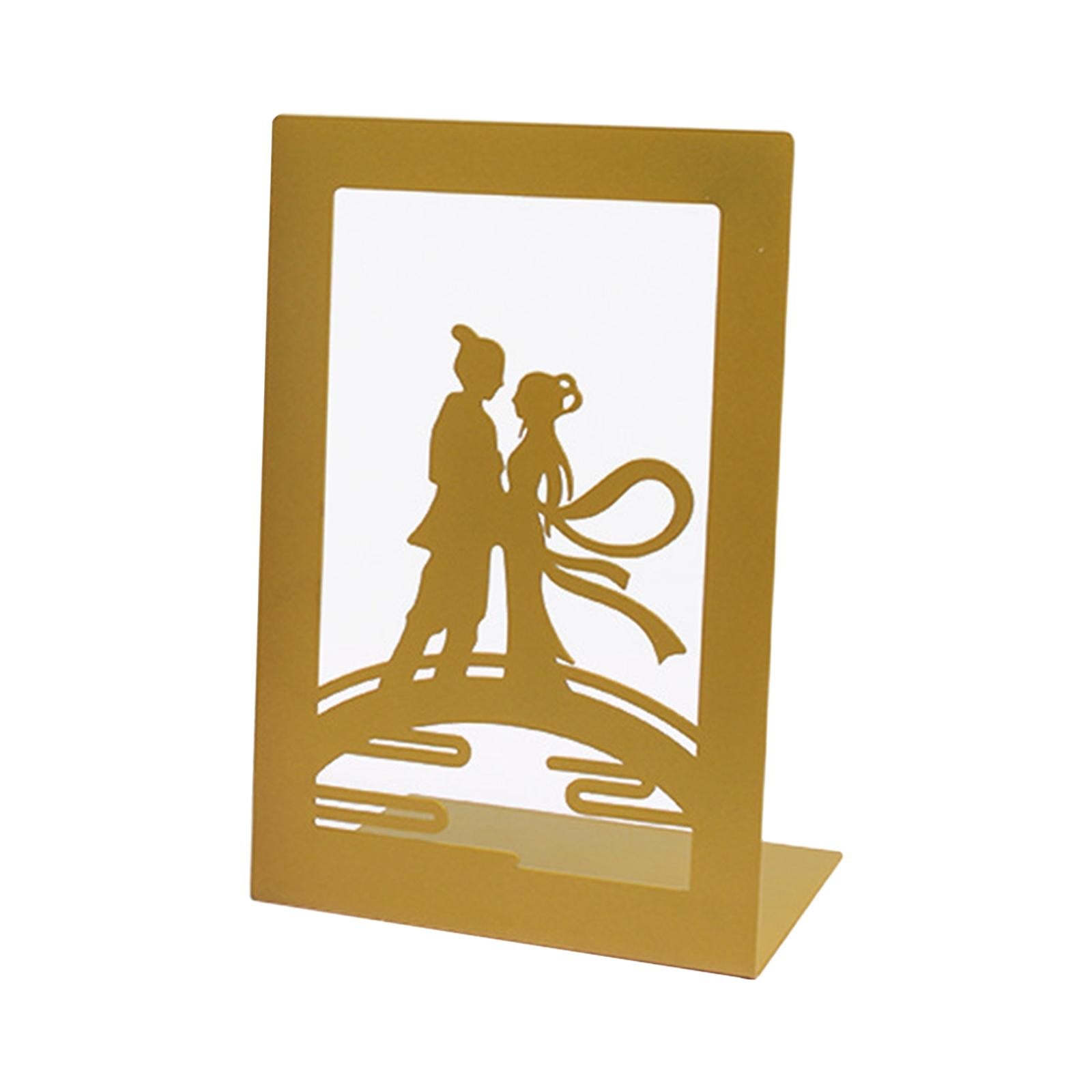 Bookshelf Book Support Organizer Metal Bookends for Magazines Office Shelves Bridge and Couple