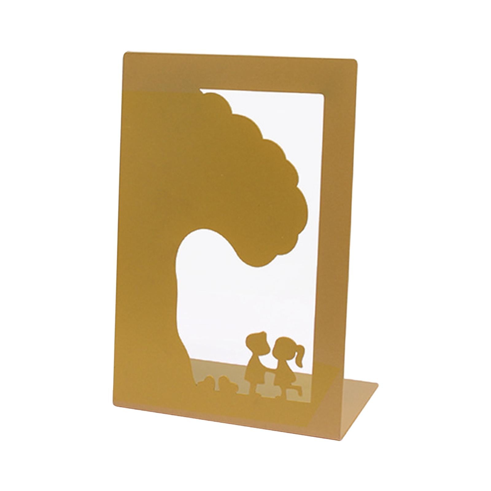 Bookshelf Book Support Organizer Metal Bookends for Magazines Office Shelves Tree and Boy Girl