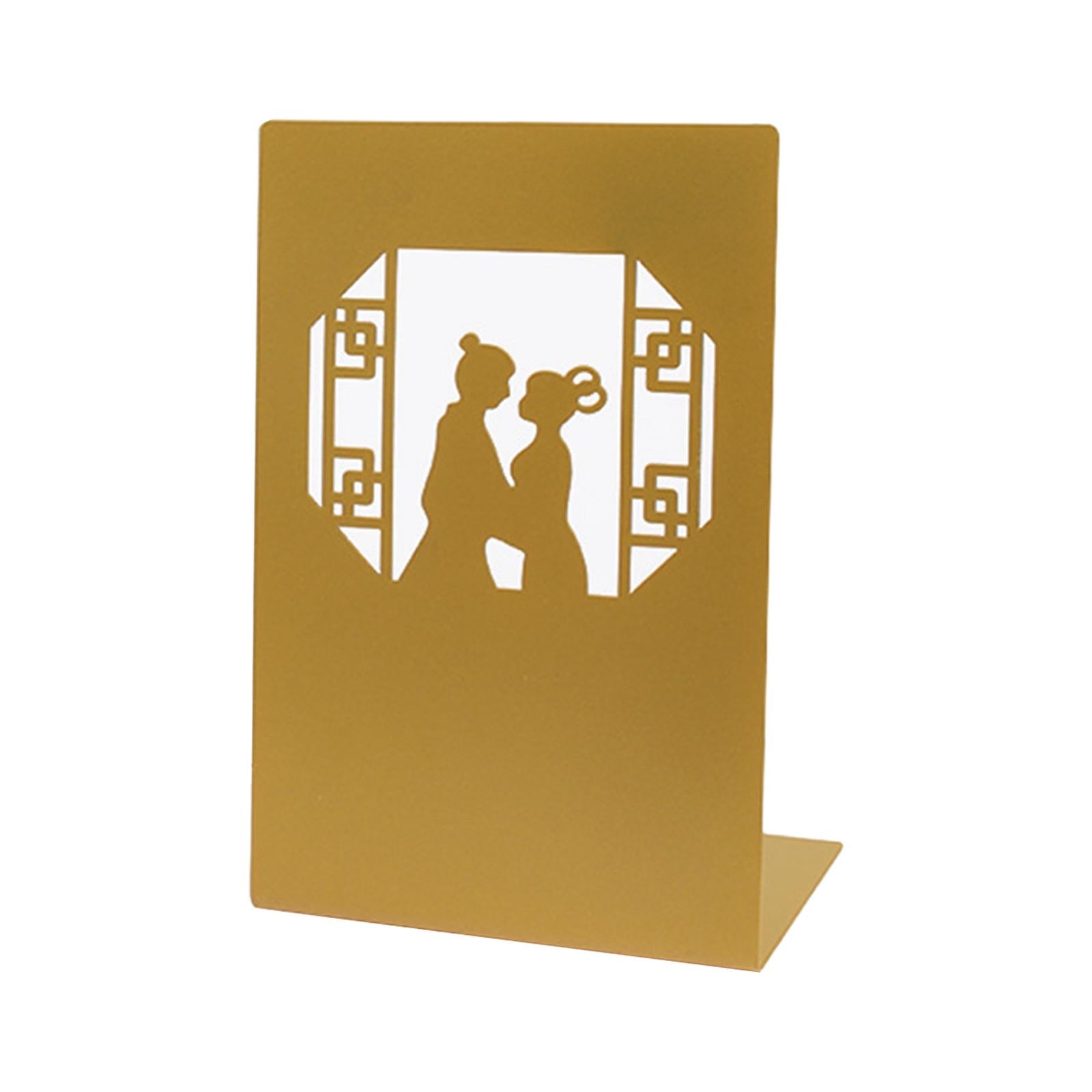 Bookshelf Book Support Organizer Metal Bookends for Magazines Office Shelves Window and Couple