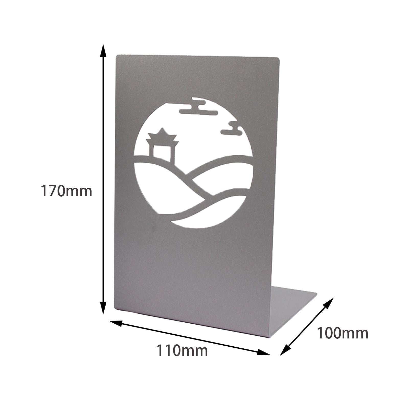 Metal Bookends Decorative Organizer Book Stoppers for Shelves Office Bedroom Style F