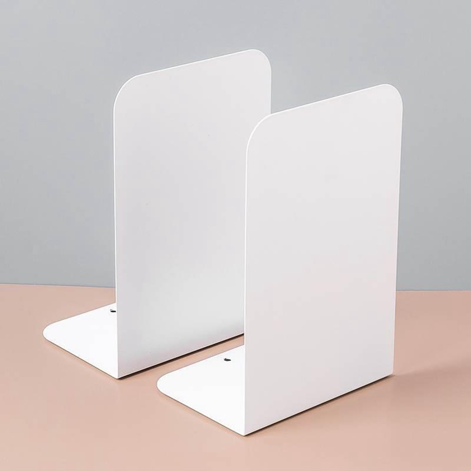 Decorative Bookends Heavy Duty Organizer Book Holder for Shelves Desk Office Pure White