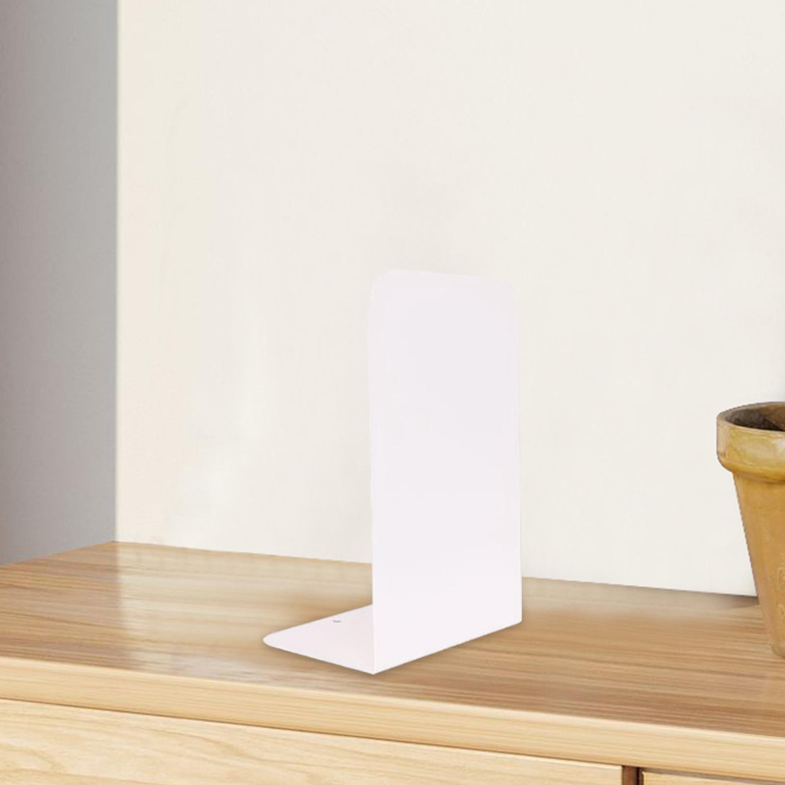Decorative Bookends Heavy Duty Organizer Book Holder for Shelves Desk Office Pure White