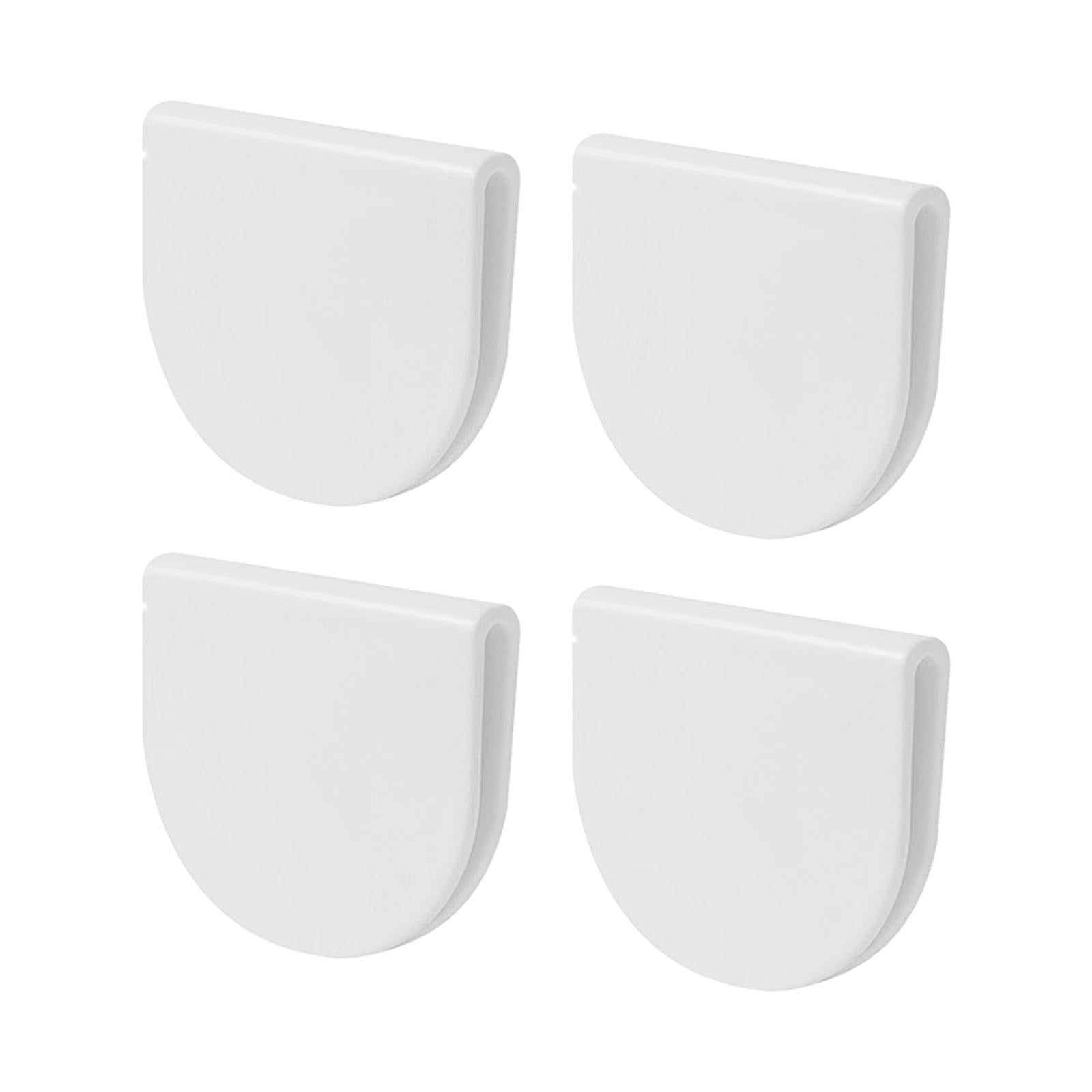 4x4x Shower Curtain Clips White Easy to Install Durable Bathroom Curtain Clips