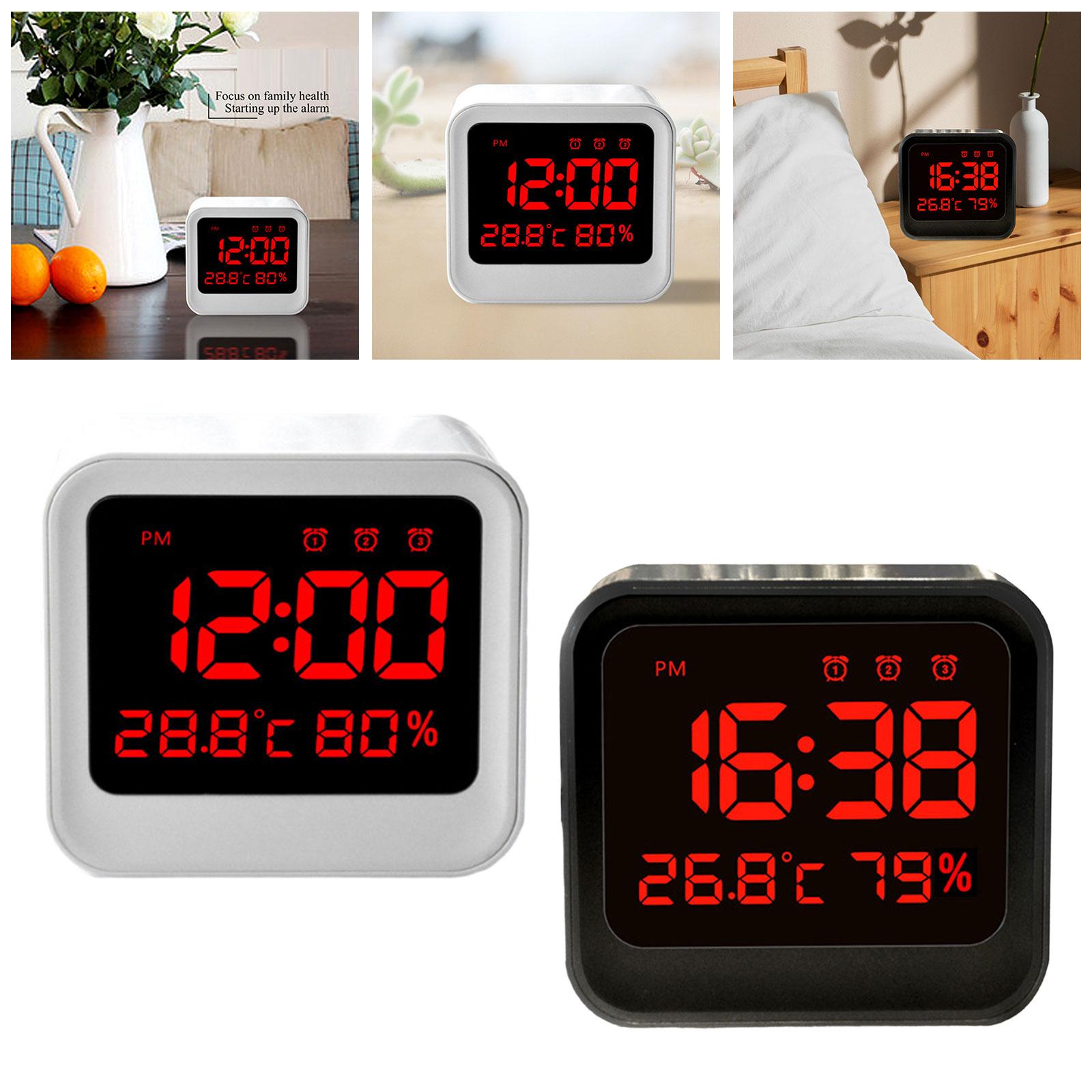 Digital Alarm Clock Simple LED Bedroom Alarm Clocks for Bedroom Home Kitchen White