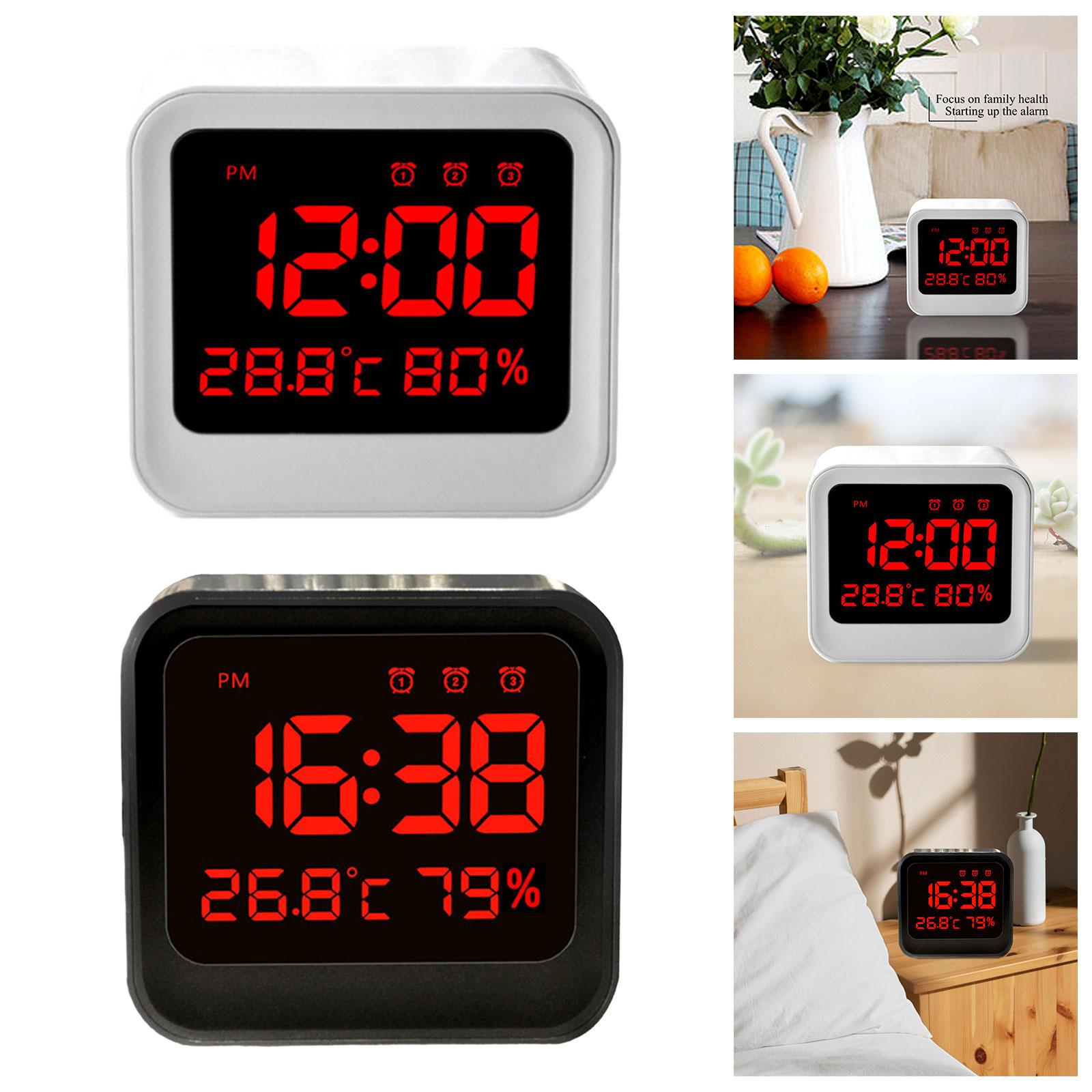 Digital Alarm Clock Simple LED Bedroom Alarm Clocks for Bedroom Home Kitchen White
