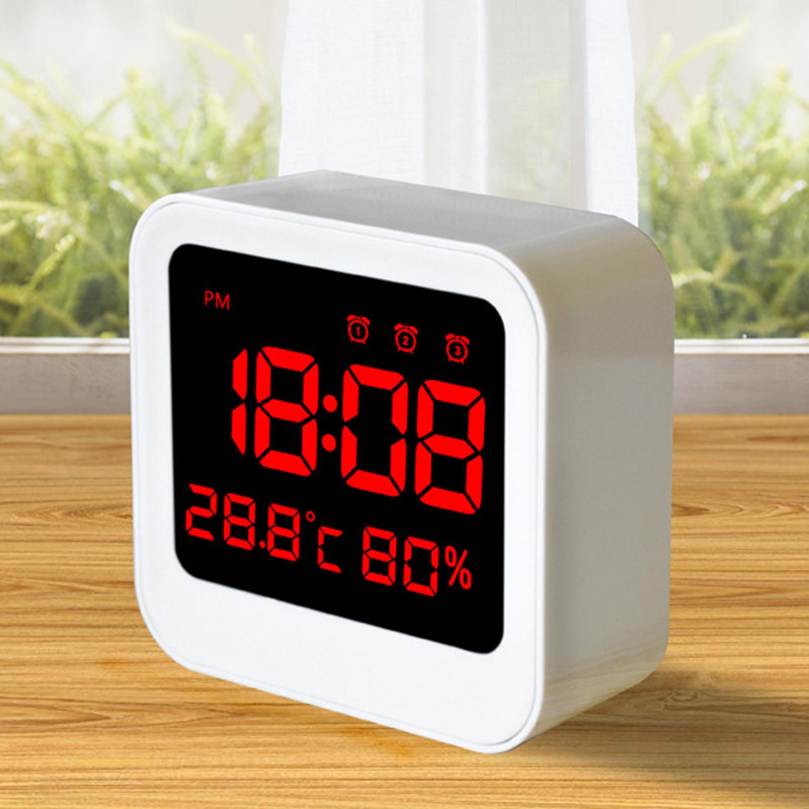 Digital Alarm Clock Simple LED Bedroom Alarm Clocks for Bedroom Home Kitchen White