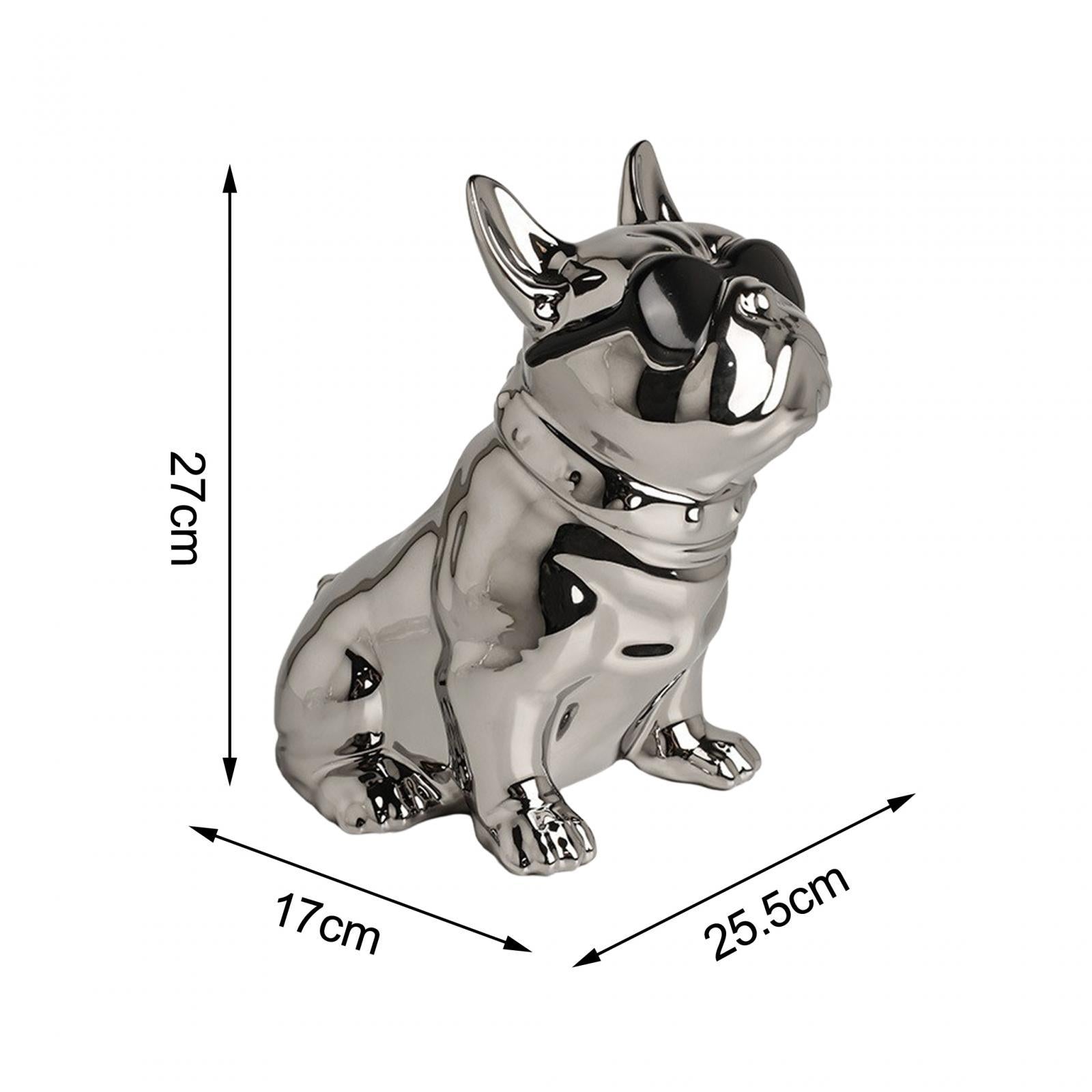 Dog Statue Tissue Box Crafts Dog Sculpture for Cabinet Apartment Dresser Silver