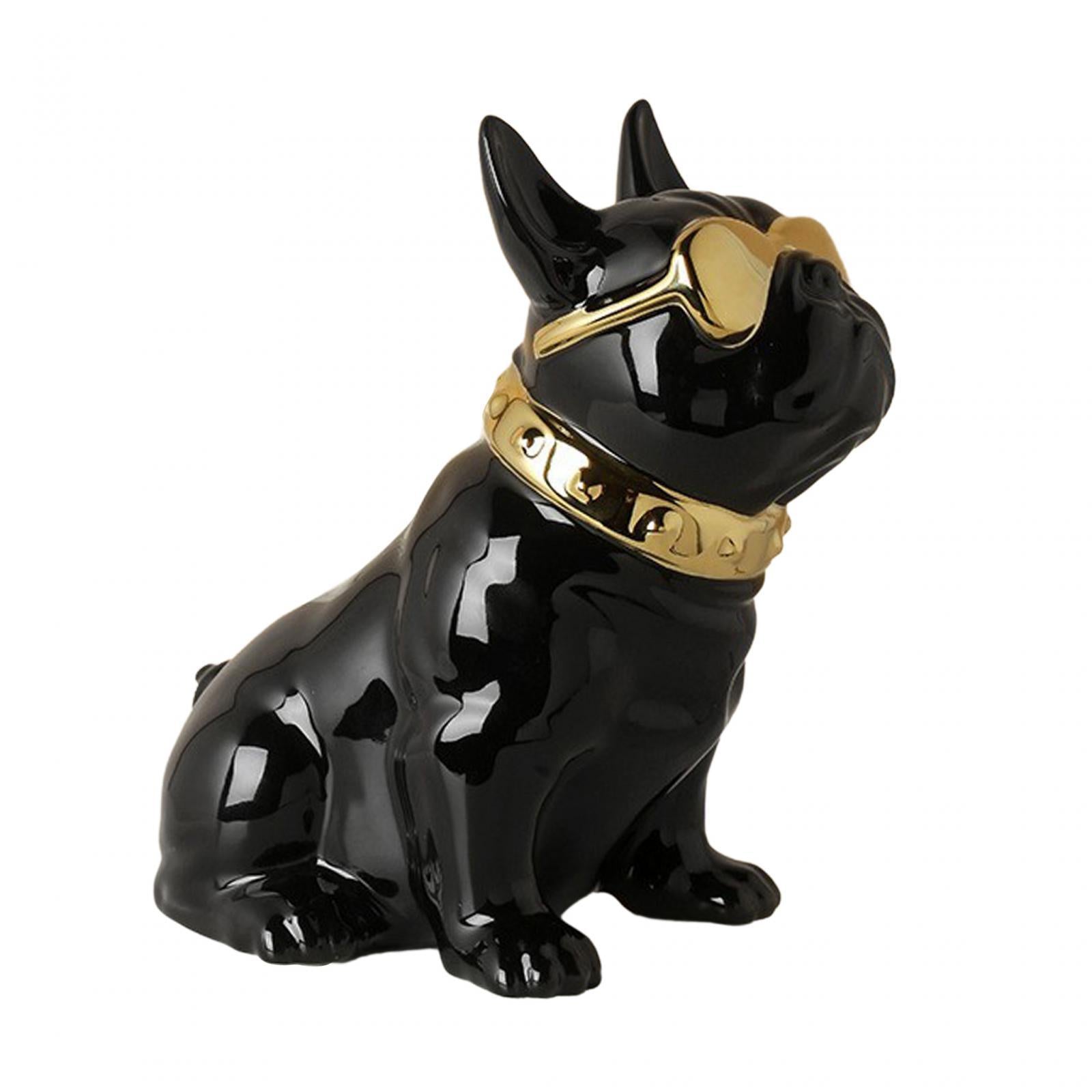 Dog Statue Tissue Box Crafts Dog Sculpture for Cabinet Apartment Dresser Black
