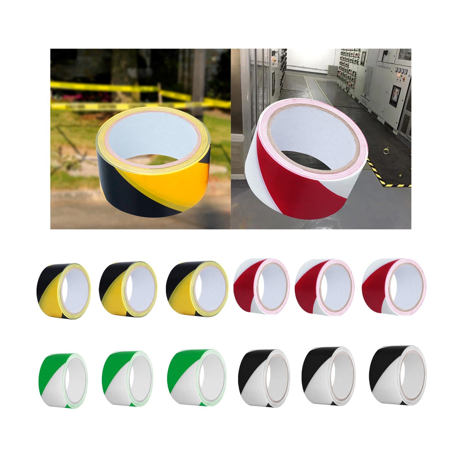 2xWarning Tape Hazard Warning Safety Stripe Tape for Floors Walls Construction black yellow 4.5cm
