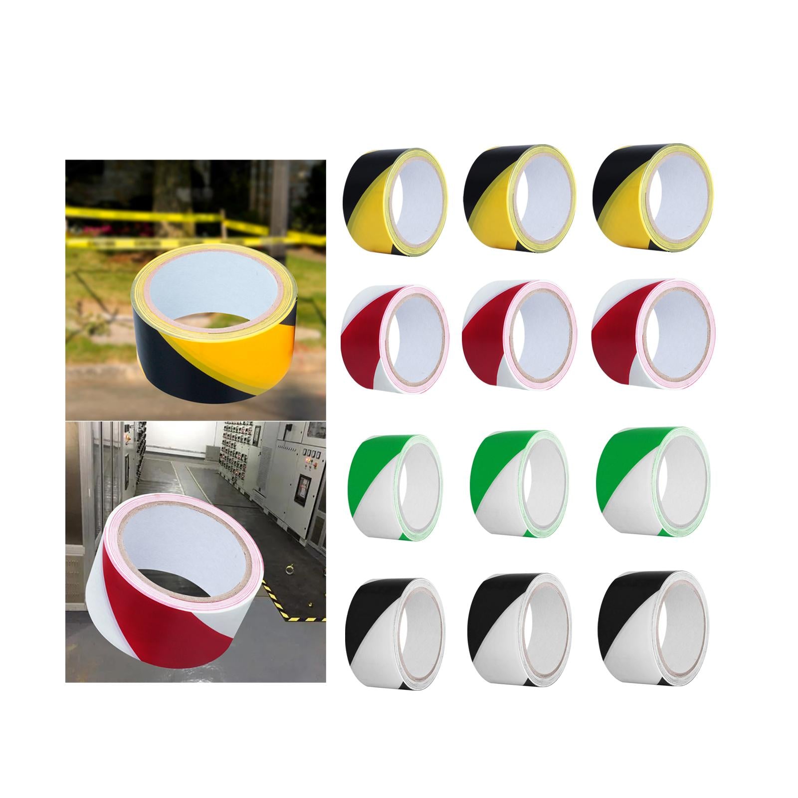 4xWarning Tape Hazard Warning Safety Stripe Tape for Floors Walls Construction black yellow 4.5cm