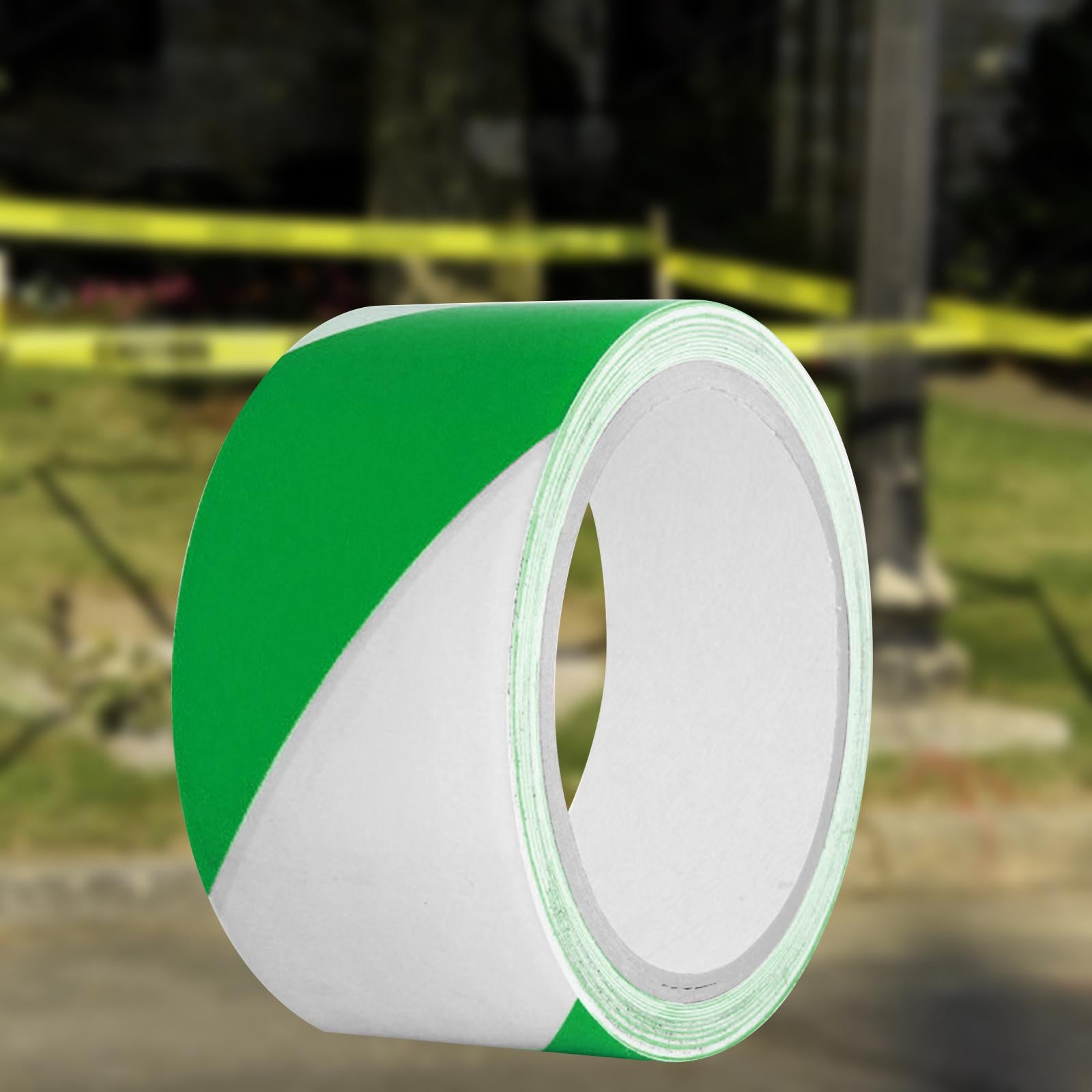 Warning Tape Hazard Warning Safety Stripe Tape for Floors Walls Construction green white 4.8cm