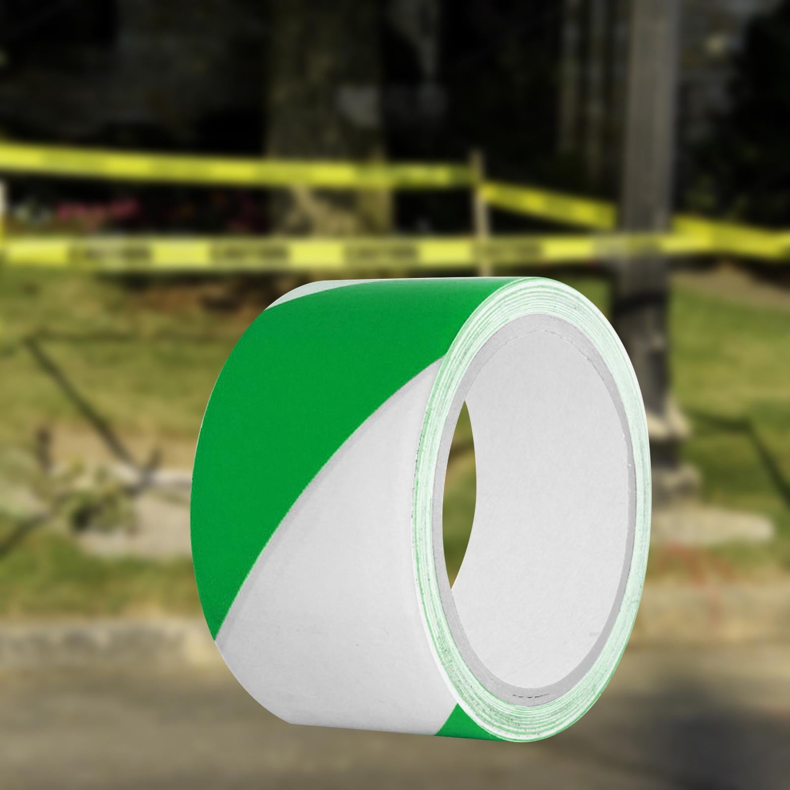 Warning Tape Hazard Warning Safety Stripe Tape for Floors Walls Construction green white 6cm