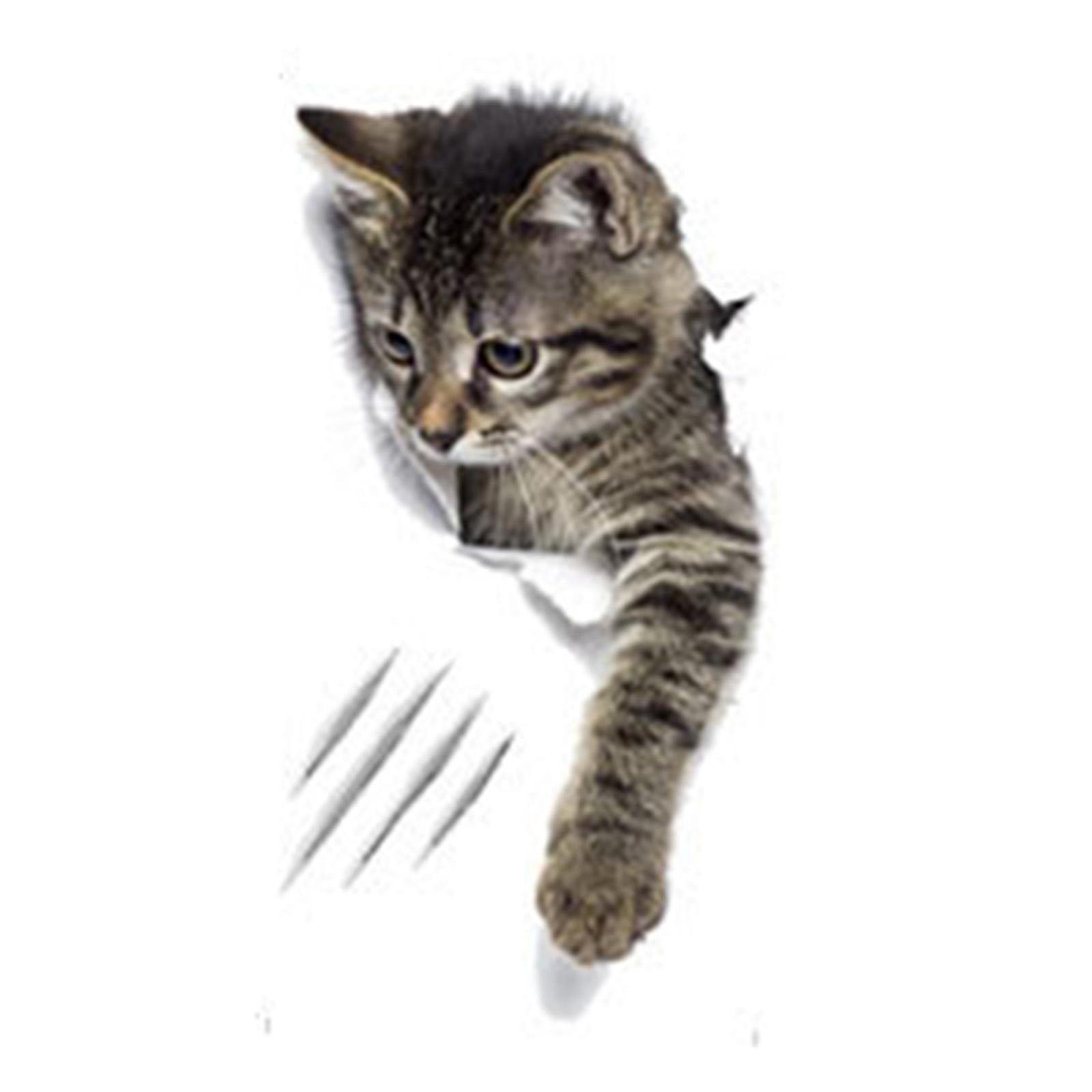 Cartoon Cat Toilet Fun Sticker Toilet Seat Cover Decal for Bathroom Lavatory 16cmx32cm