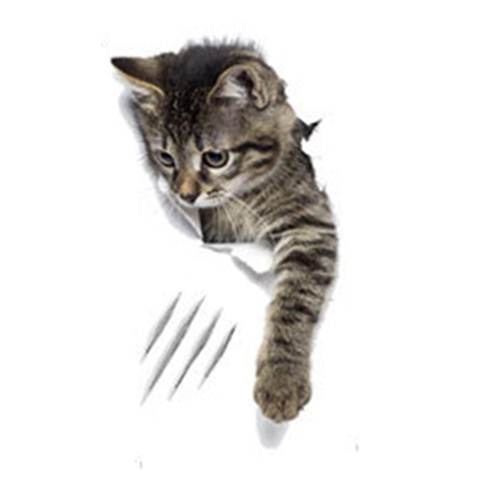 Cartoon Cat Toilet Fun Sticker Toilet Seat Cover Decal for Bathroom Lavatory 16cmx32cm
