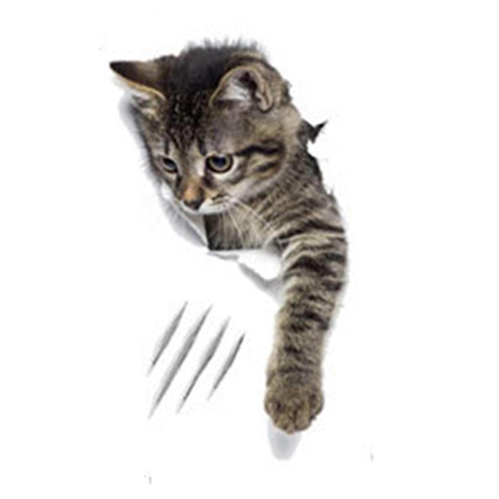 Cartoon Cat Toilet Fun Sticker Toilet Seat Cover Decal for Bathroom Lavatory 16cmx32cm