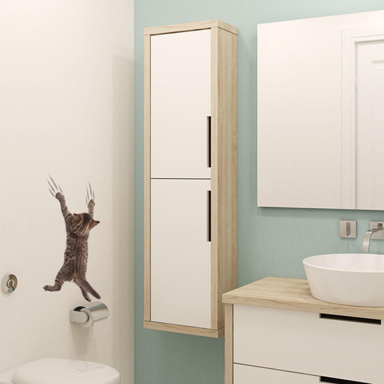 Cartoon Cat Toilet Fun Sticker Toilet Seat Cover Decal for Bathroom Lavatory 21cmx40cm