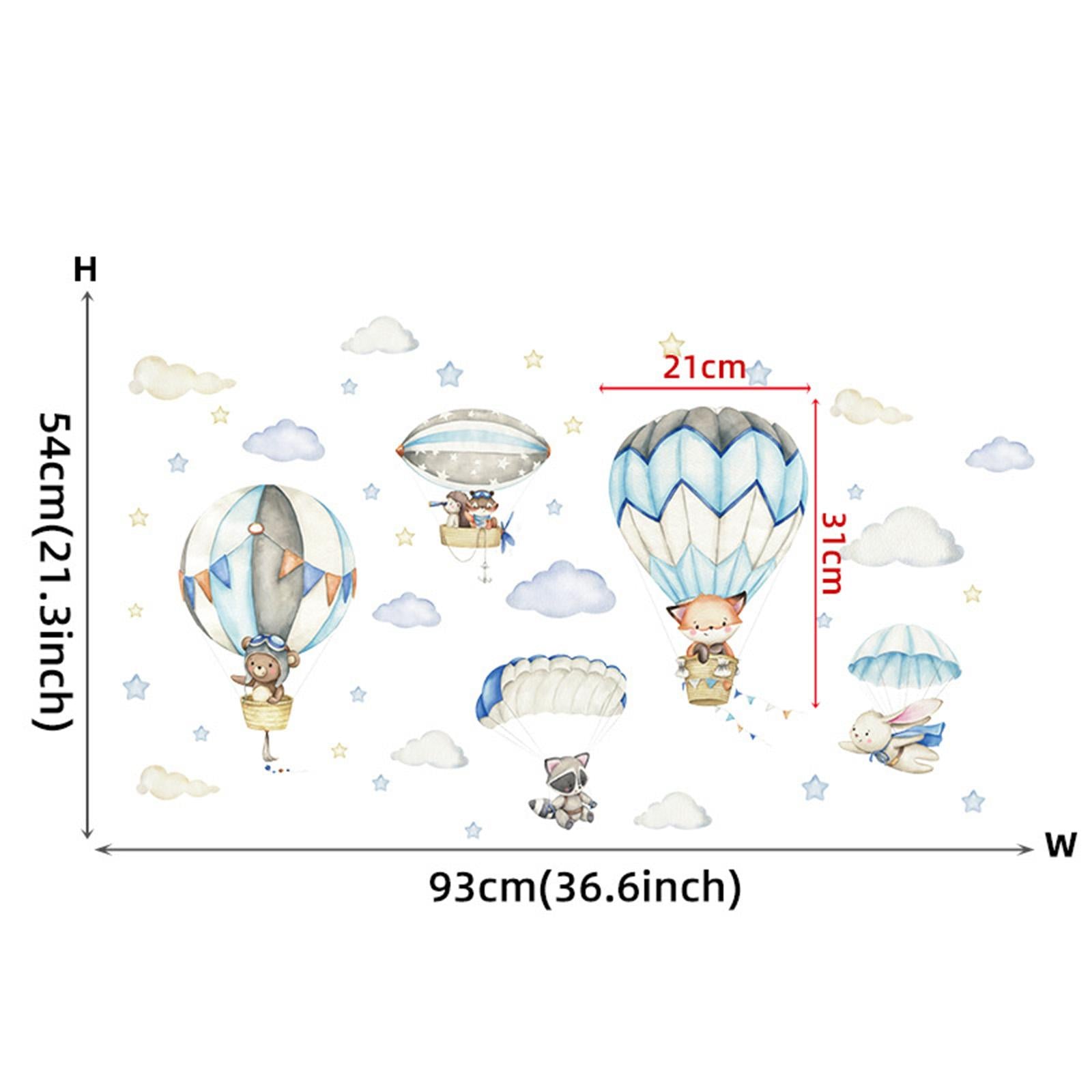 Hot Air Balloon Wall Sticker Wallpaper for Living Room Bedroom Sofa Backdrop Style A