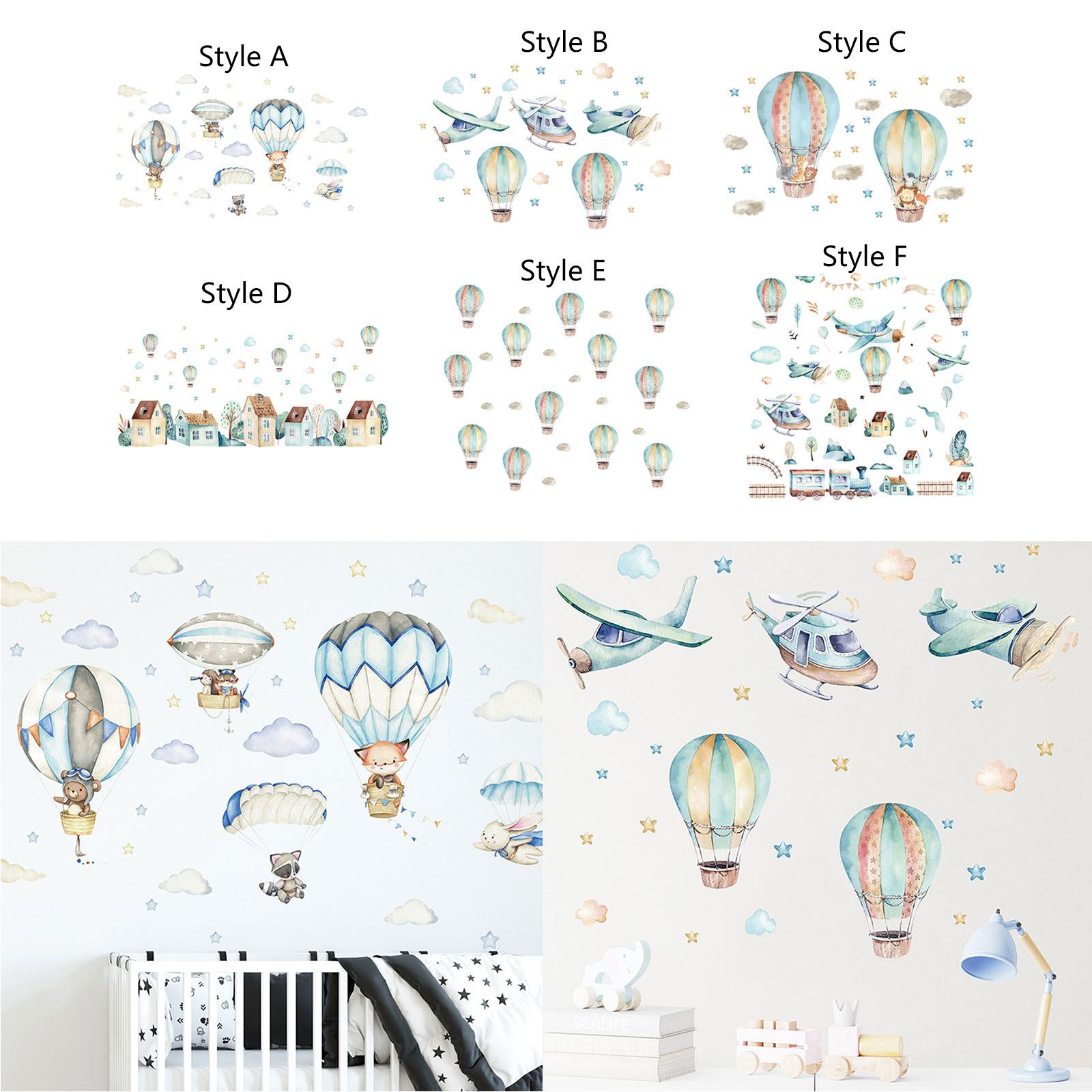 Hot Air Balloon Wall Sticker Wallpaper for Living Room Bedroom Sofa Backdrop Style A